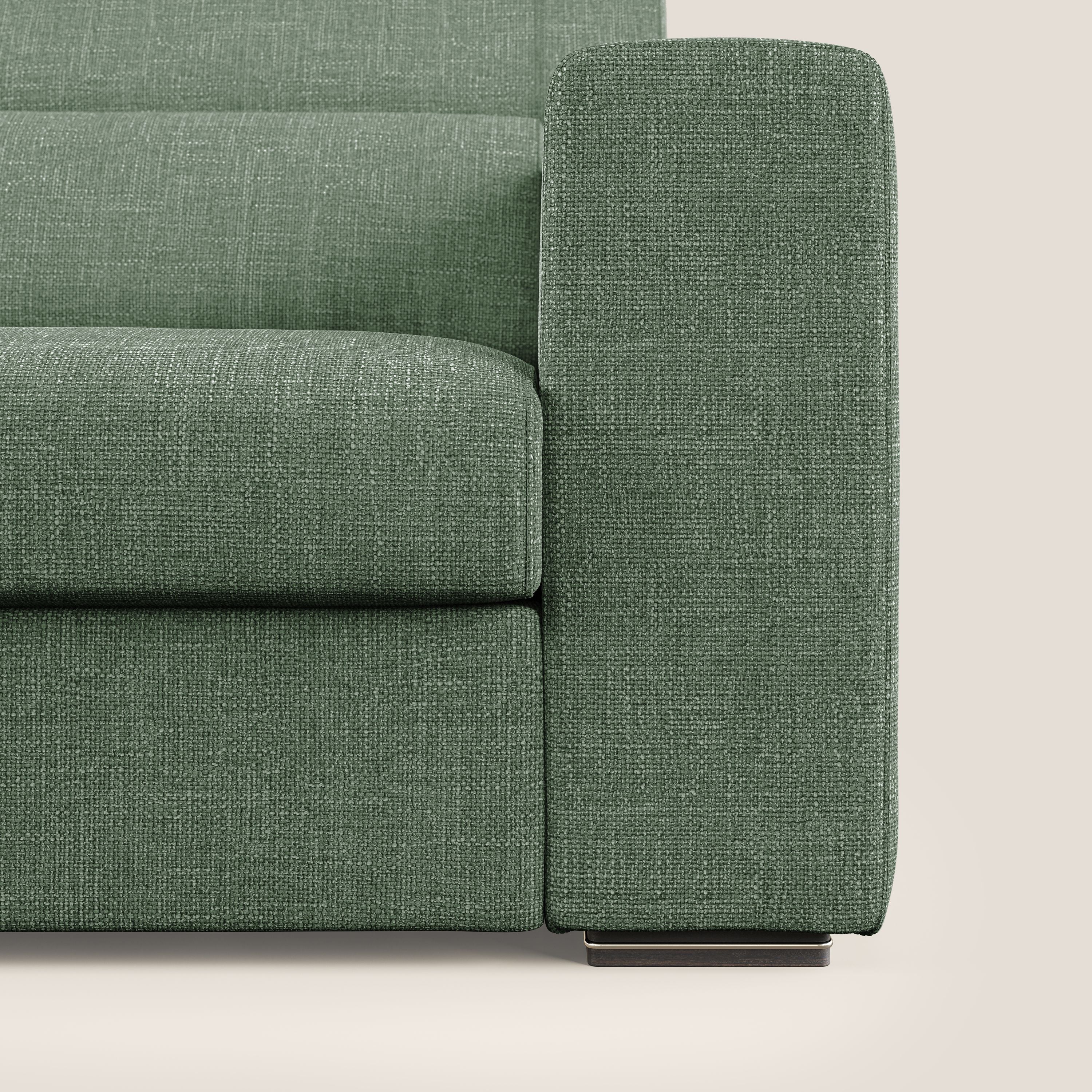 Vegas divano con poggiatesta reclinabili in morbido tessuto impermeabile T06 verde - divani.store