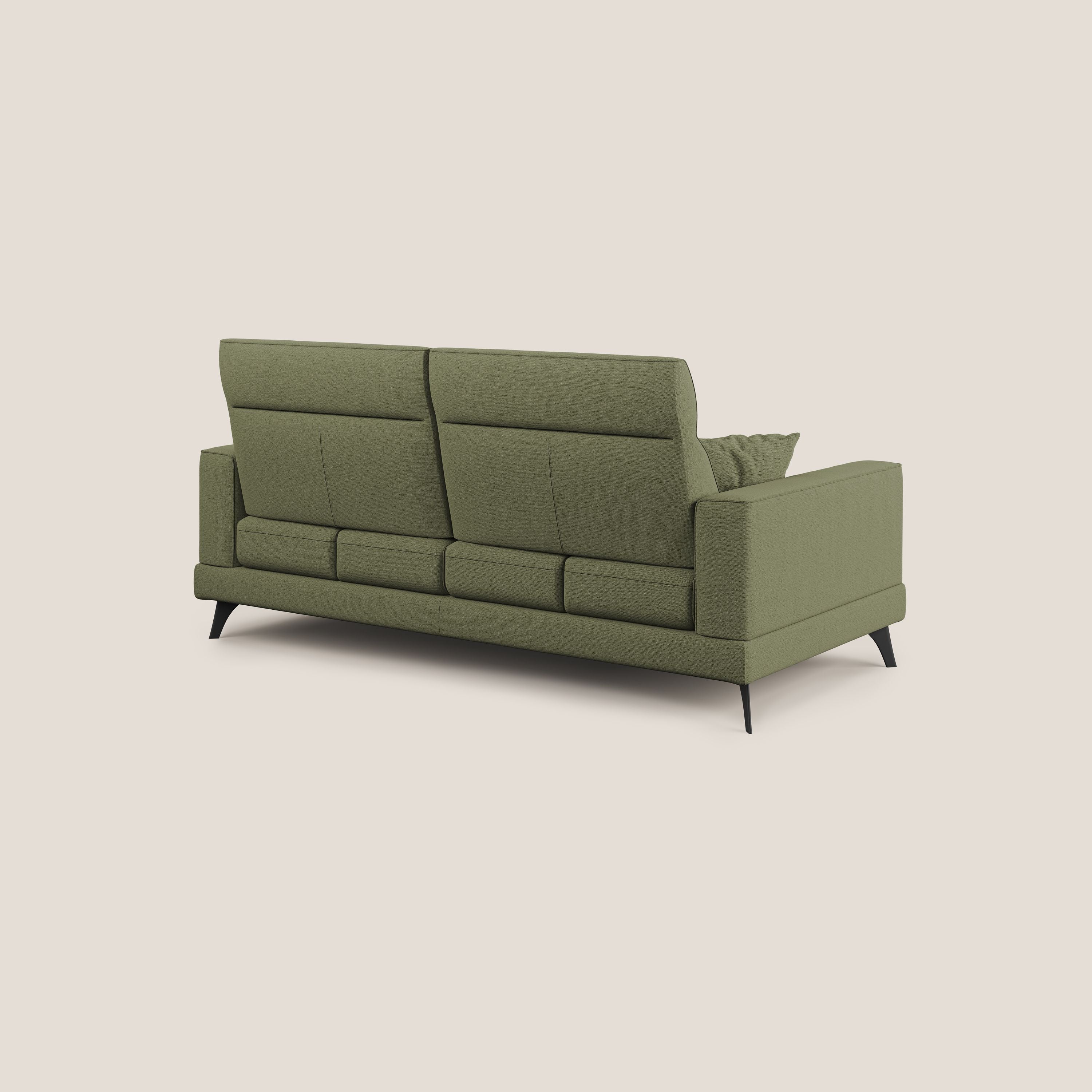 Slide Divano con schienali traslanti e poggiatesta in tessuto simil cotone impermeabile T19 verde - divani.store