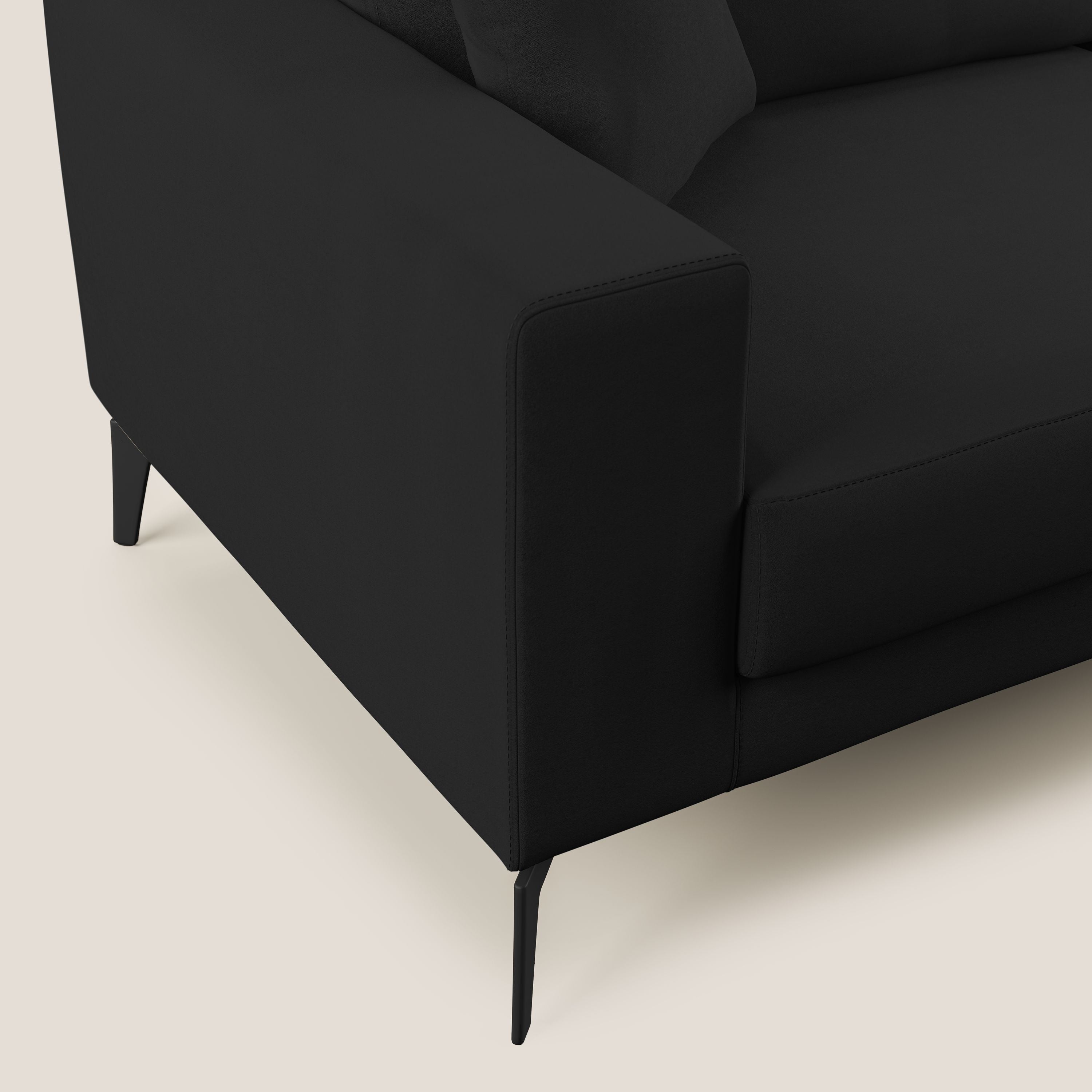 Prestige divano angolare reversibile in microfibra smacchiabile T11 nero - divani.store