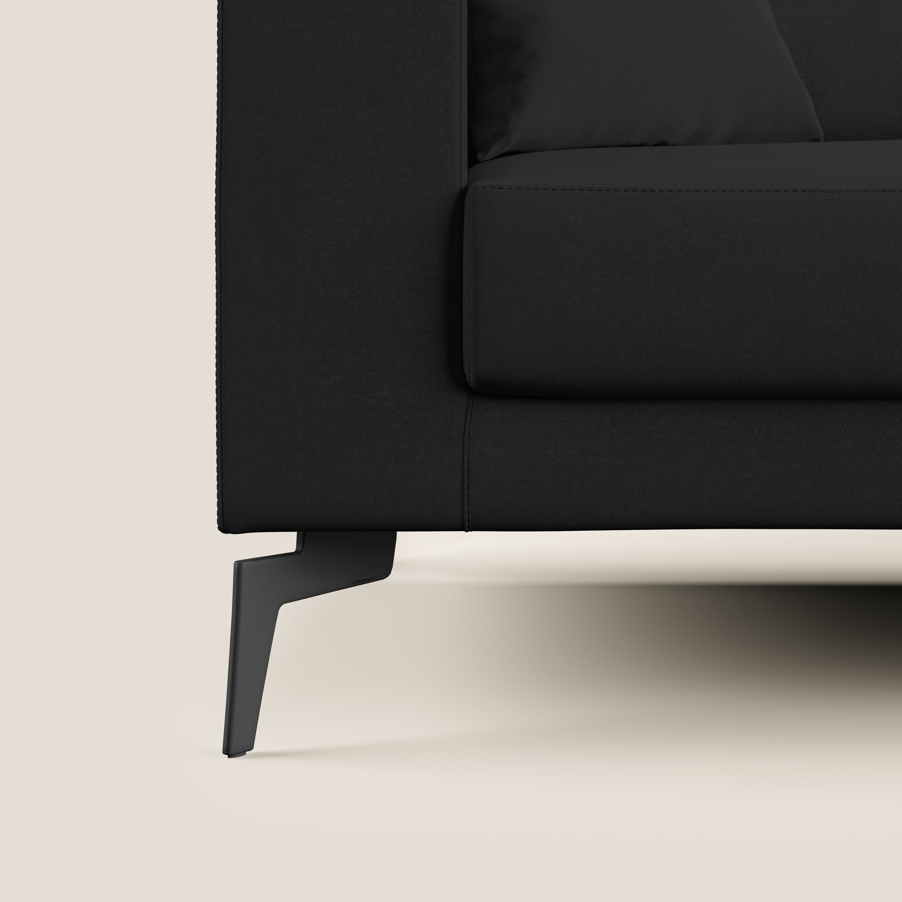 Prestige divano angolare reversibile in microfibra smacchiabile T11 nero - divani.store