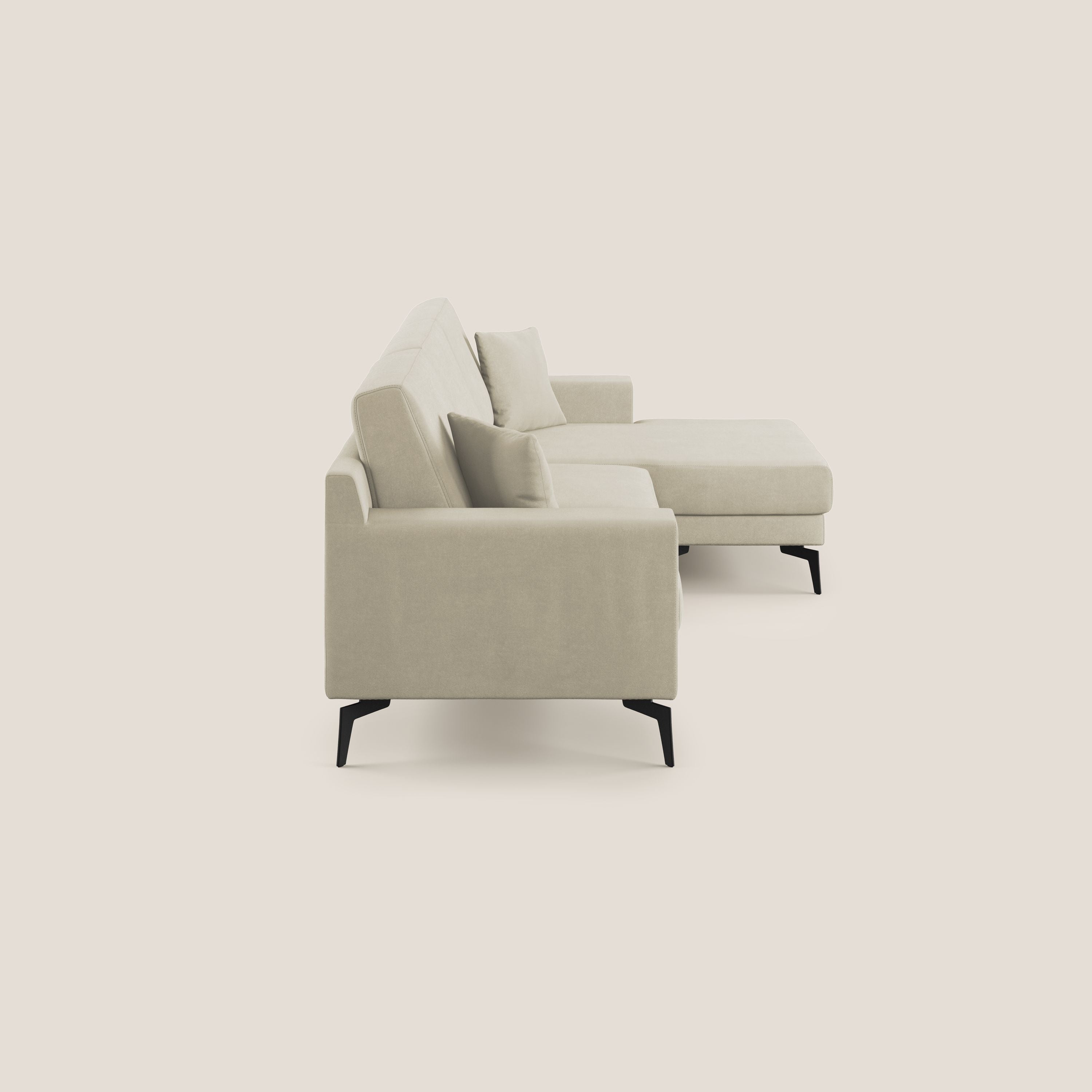 Prestige divano angolare reversibile in microfibra smacchiabile T11 panna - divani.store