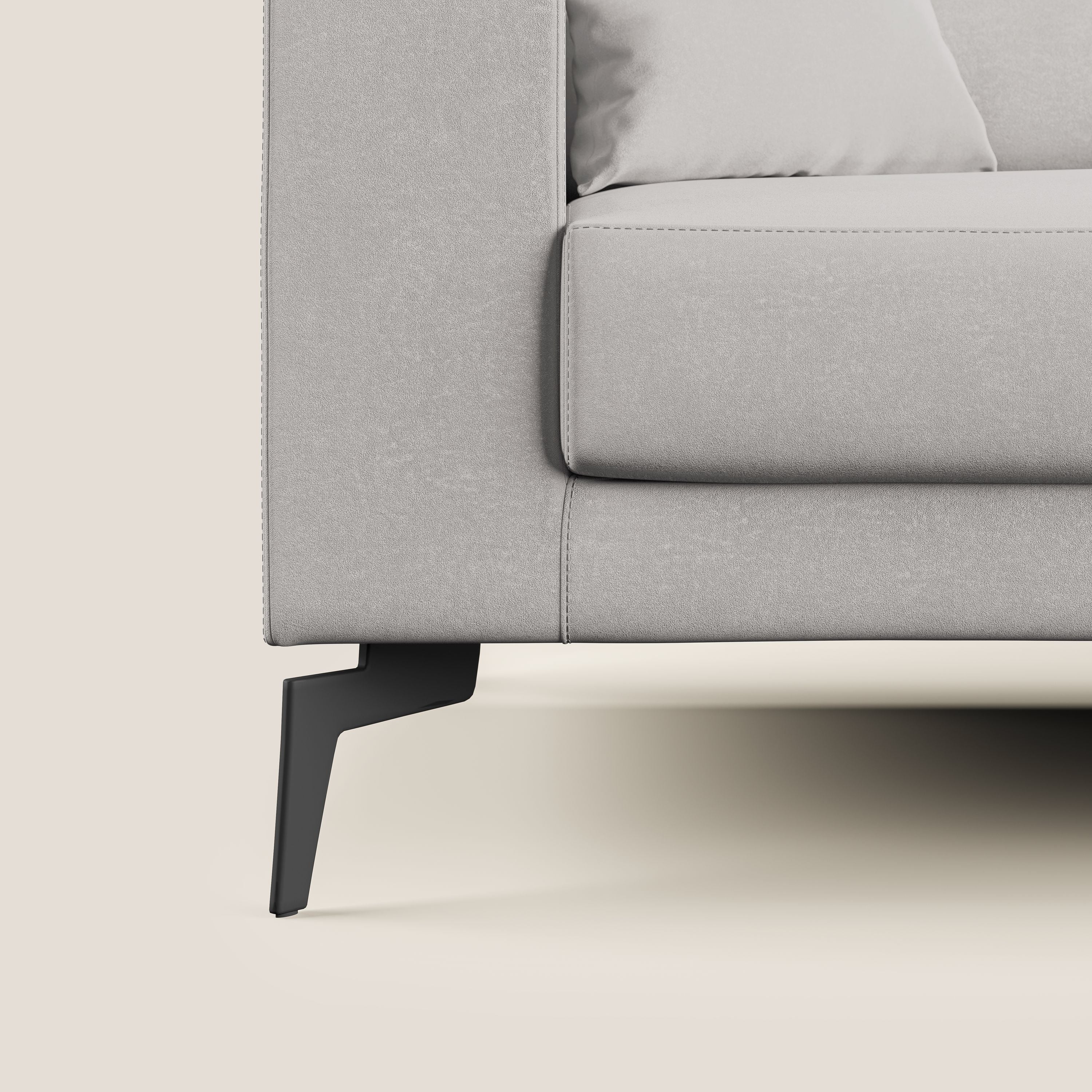 Prestige divano angolare reversibile in microfibra smacchiabile T11 grigio chiaro - divani.store