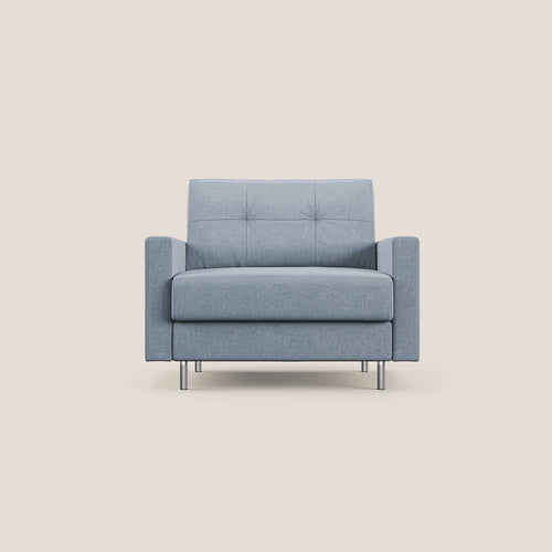 Megan poltrona letto in microfibra smacchiabile T11 carta da zucchero - divani.store