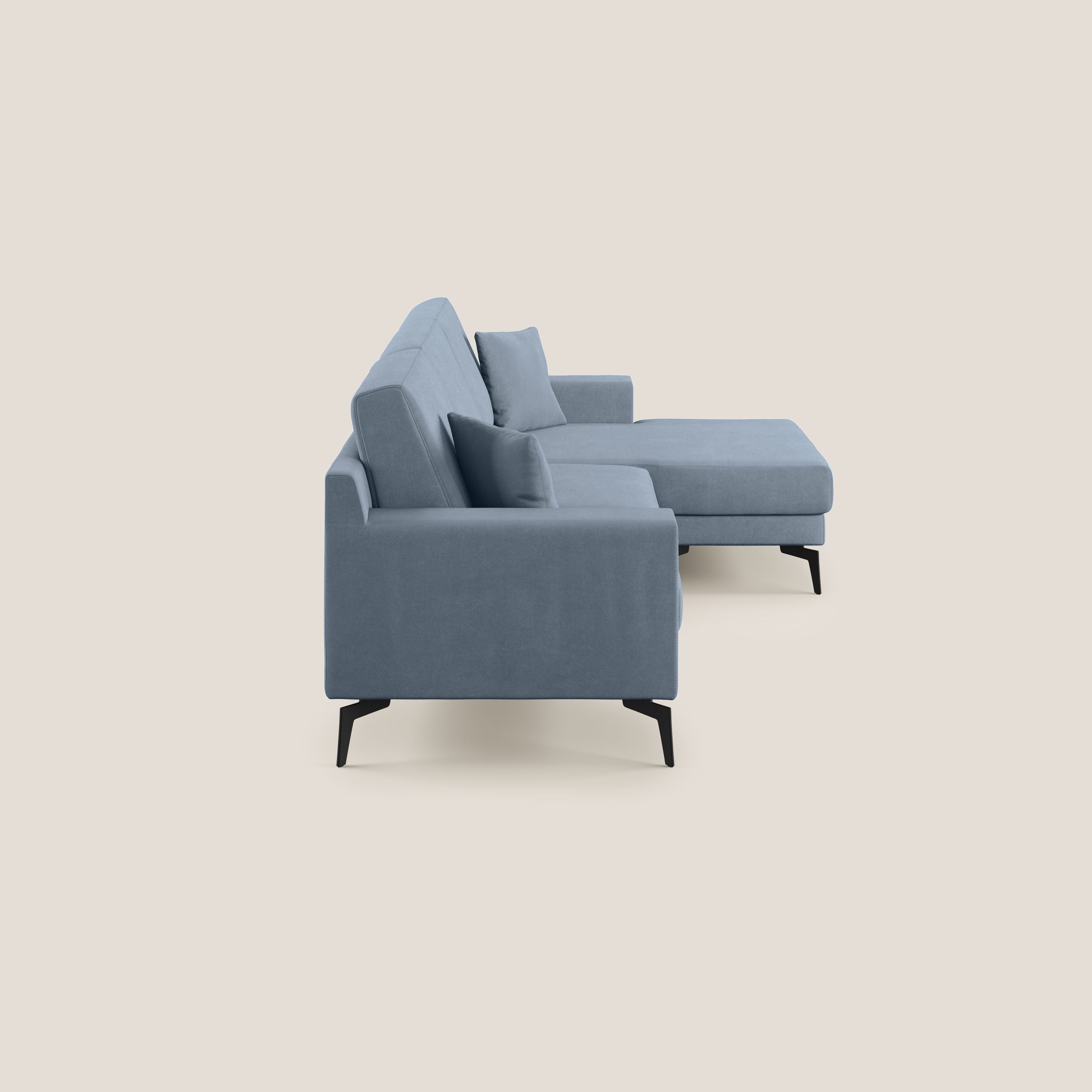 Prestige divano angolare reversibile in microfibra smacchiabile T11 carta da zucchero - divani.store