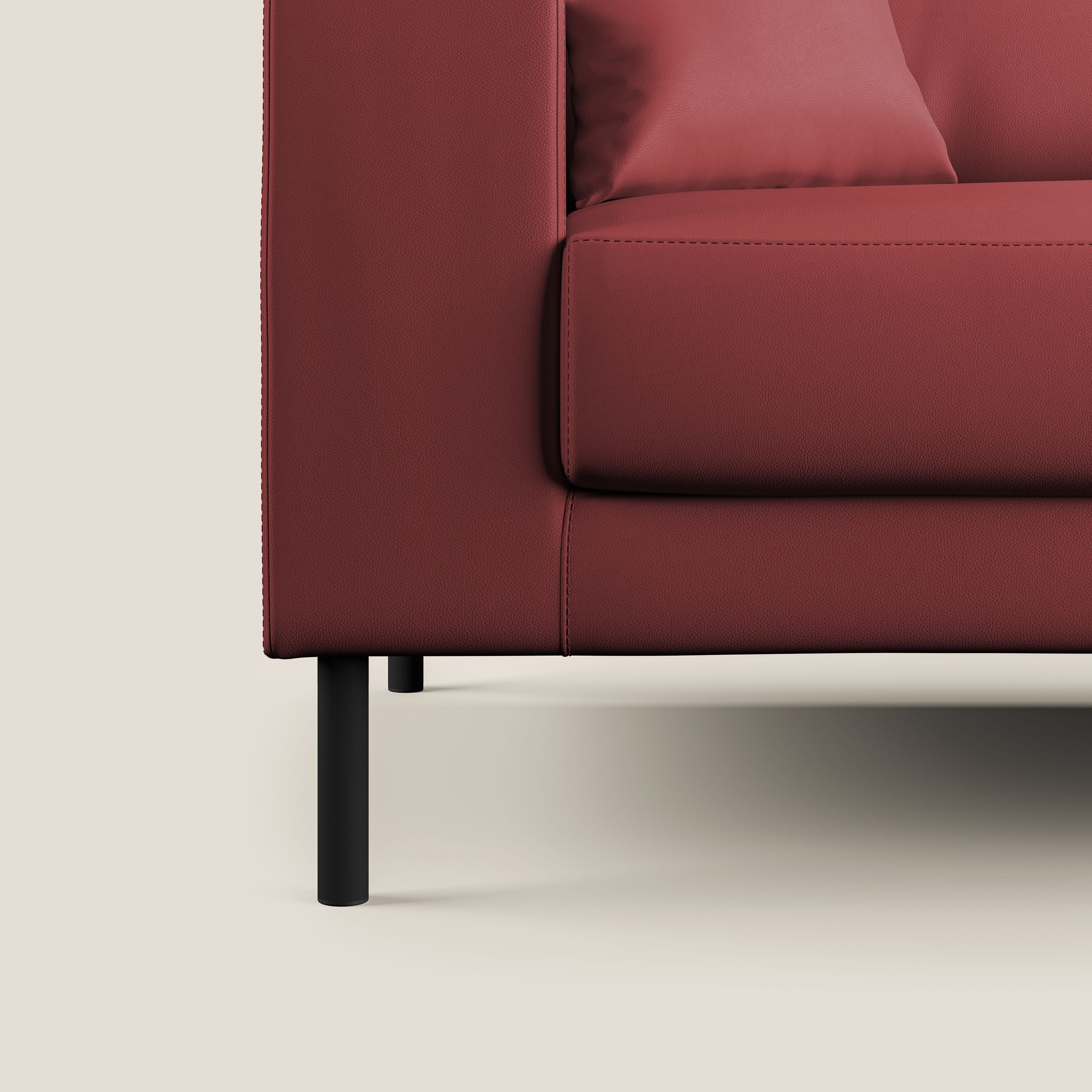 Uranio divano angolare moderno REVERSIBILE in Ecopelle impermeabile T04 rosso - divani.store