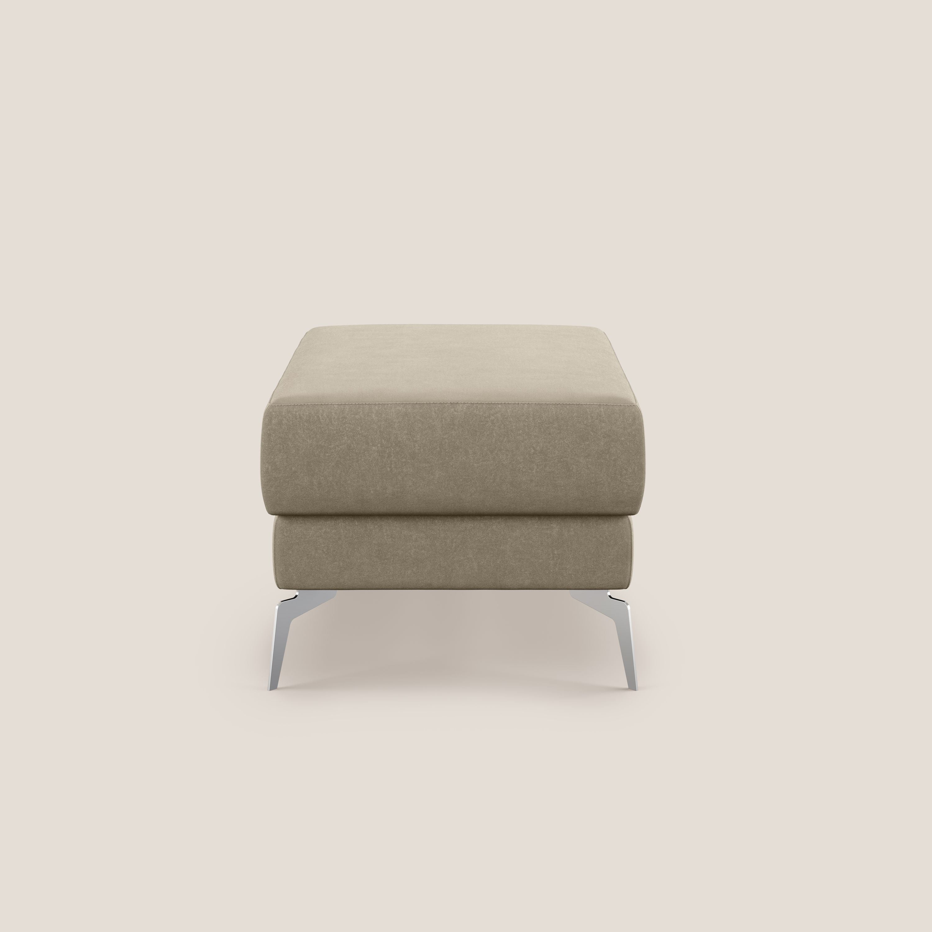 Star Pouf con piedini alti in microfibra impermeabile T11 tortora - divani.store