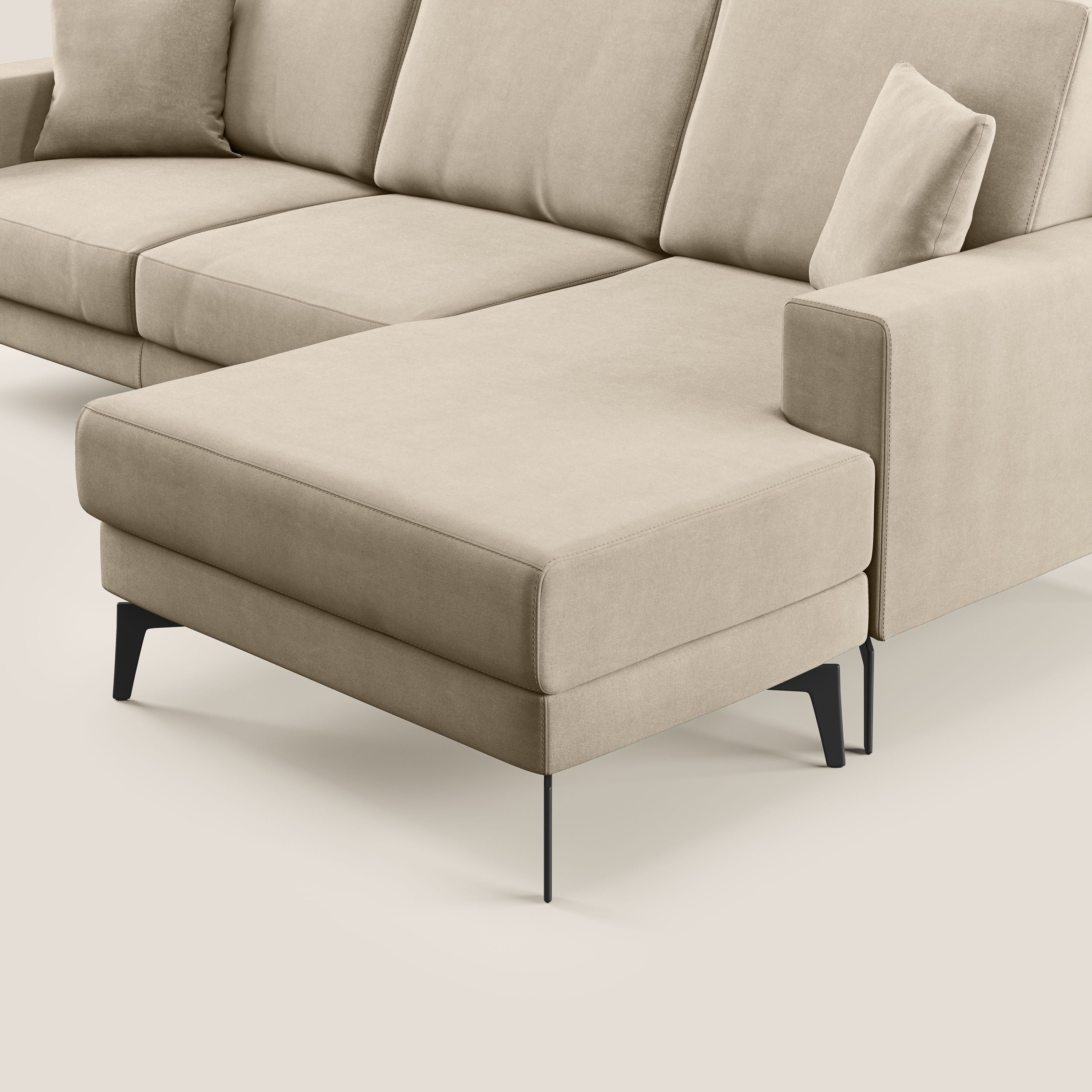 Prestige divano angolare reversibile in microfibra smacchiabile T11 tortora - divani.store