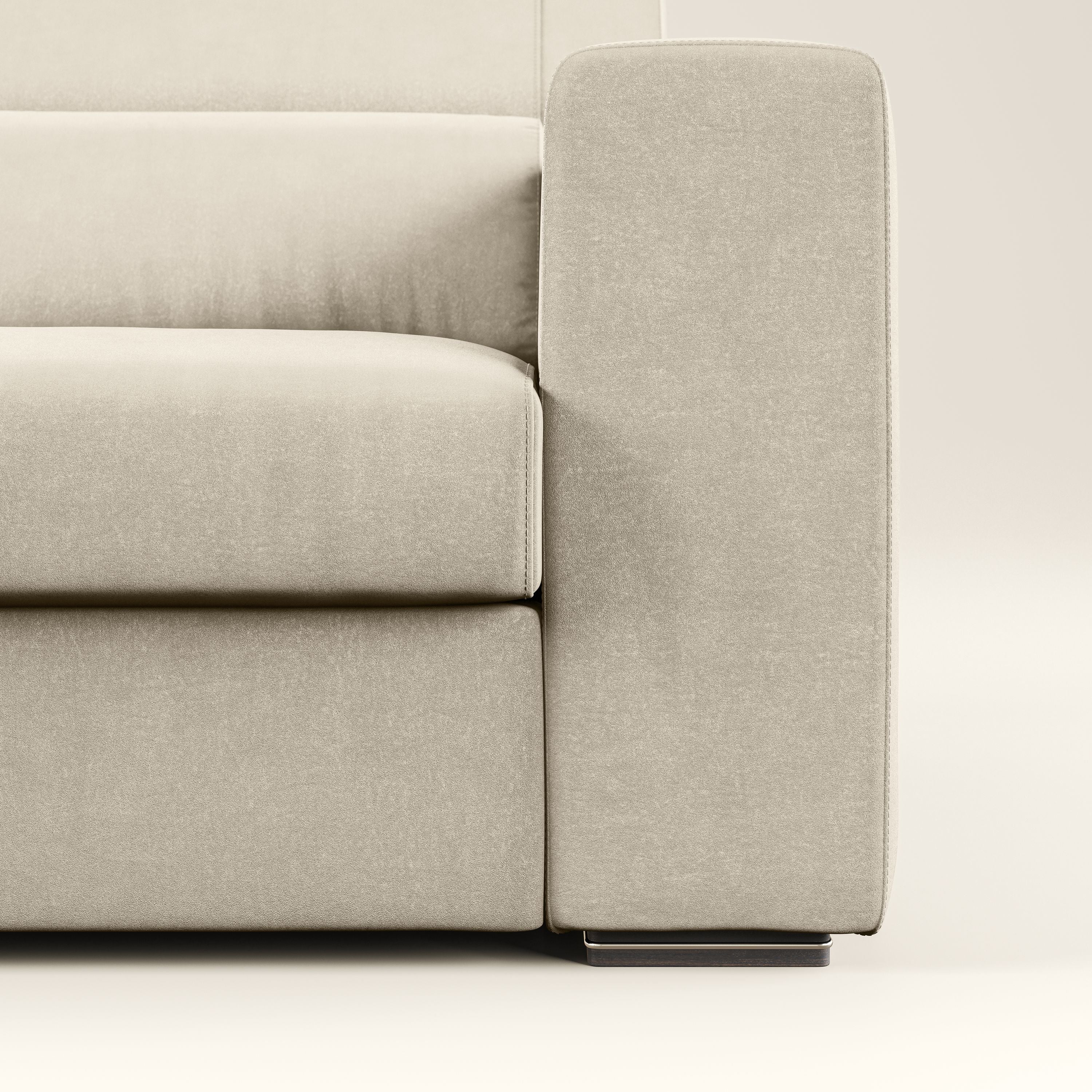 Vegas divano con poggiatesta reclinabili in microfibra smacchiabile T11 tortora - divani.store