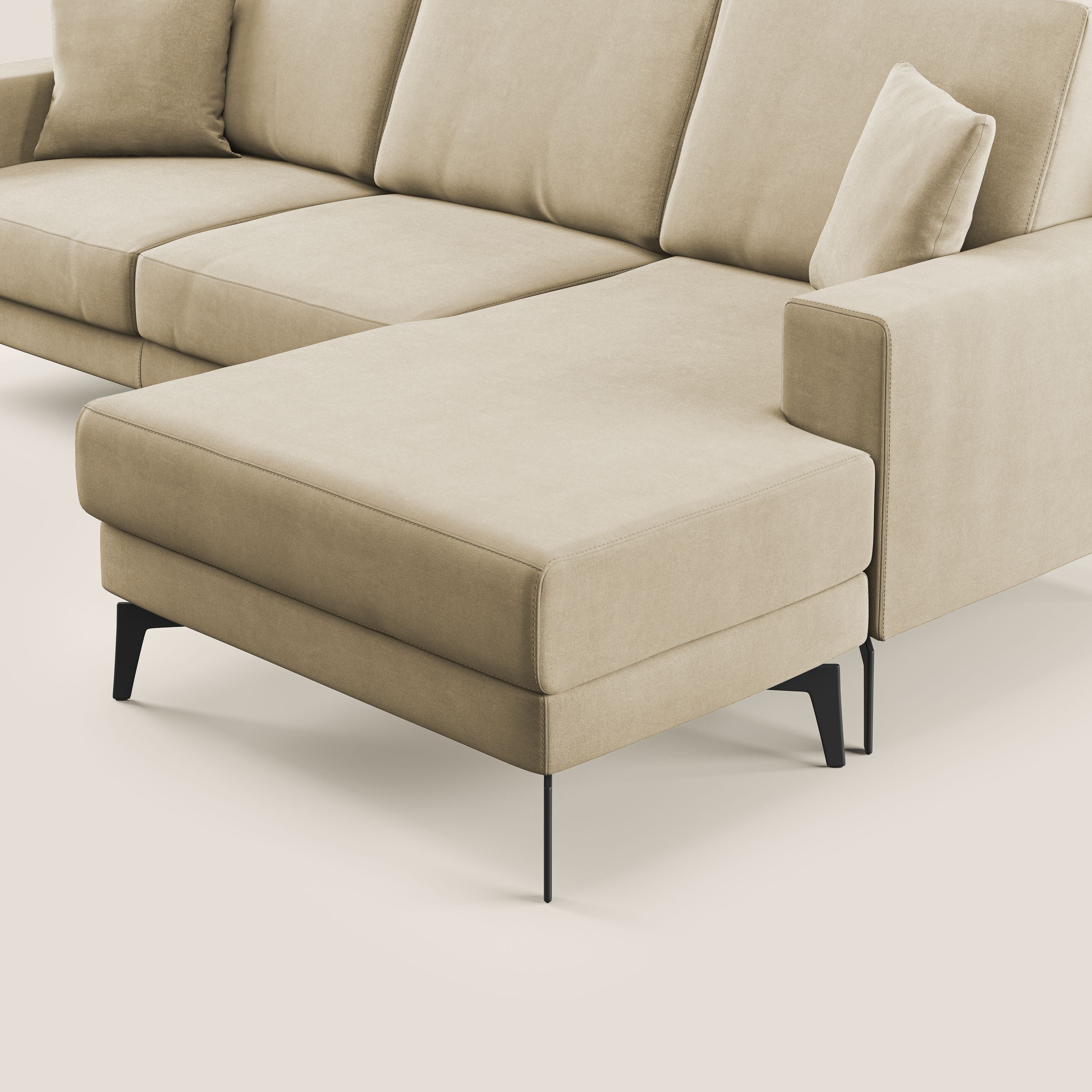 Prestige divano angolare reversibile in microfibra smacchiabile T11 beige - divani.store