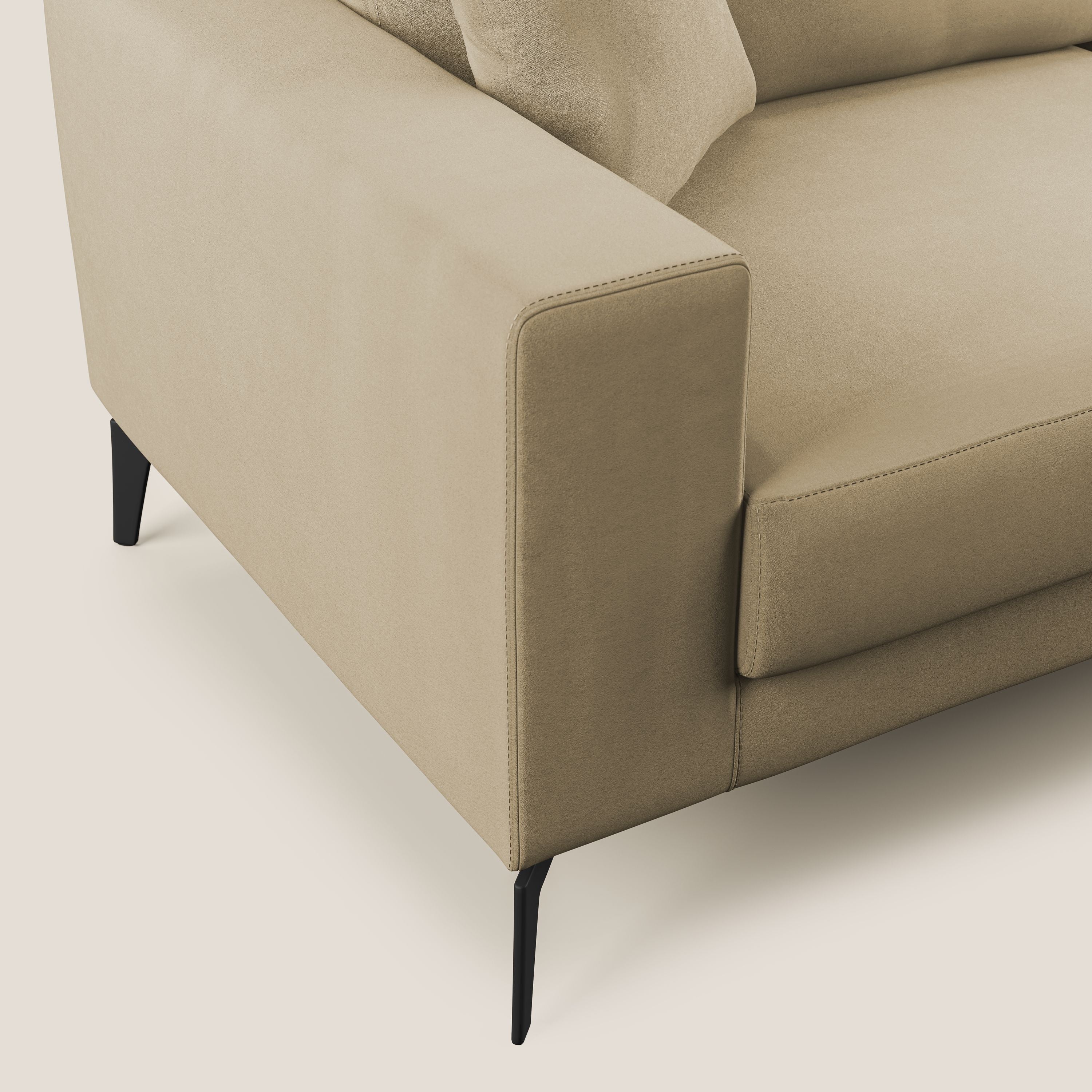 Prestige divano angolare reversibile in microfibra smacchiabile T11 beige - divani.store