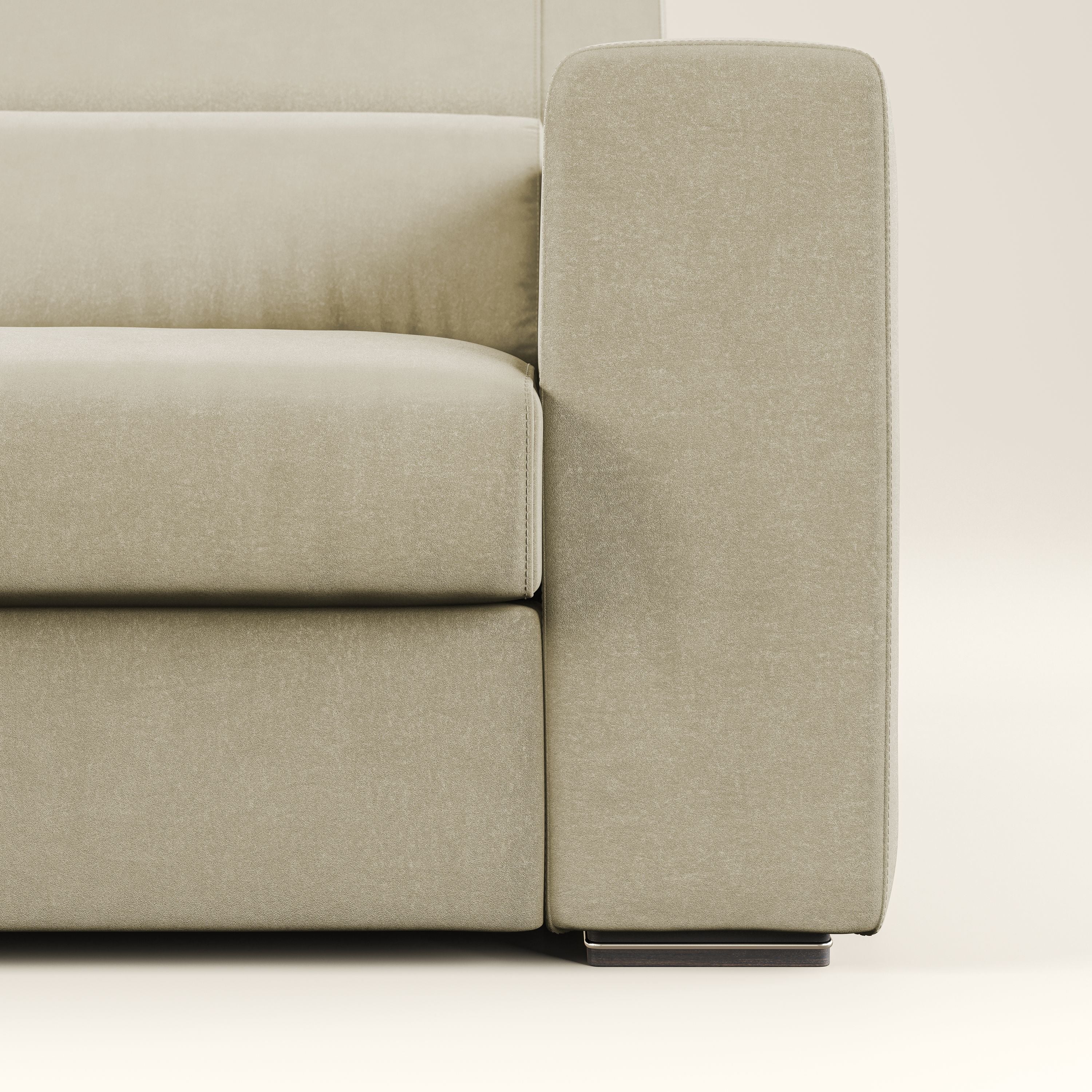 Vegas divano con poggiatesta reclinabili in microfibra smacchiabile T11 beige - divani.store