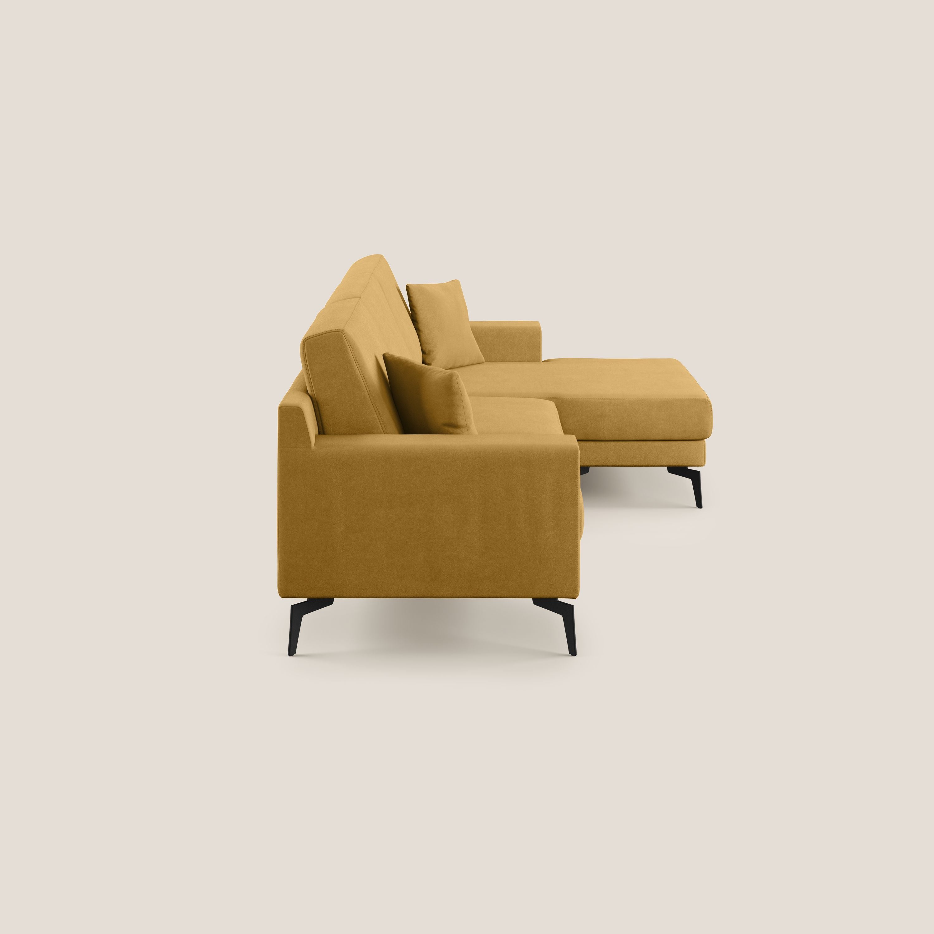 Prestige divano angolare reversibile in microfibra smacchiabile T11 giallo - divani.store