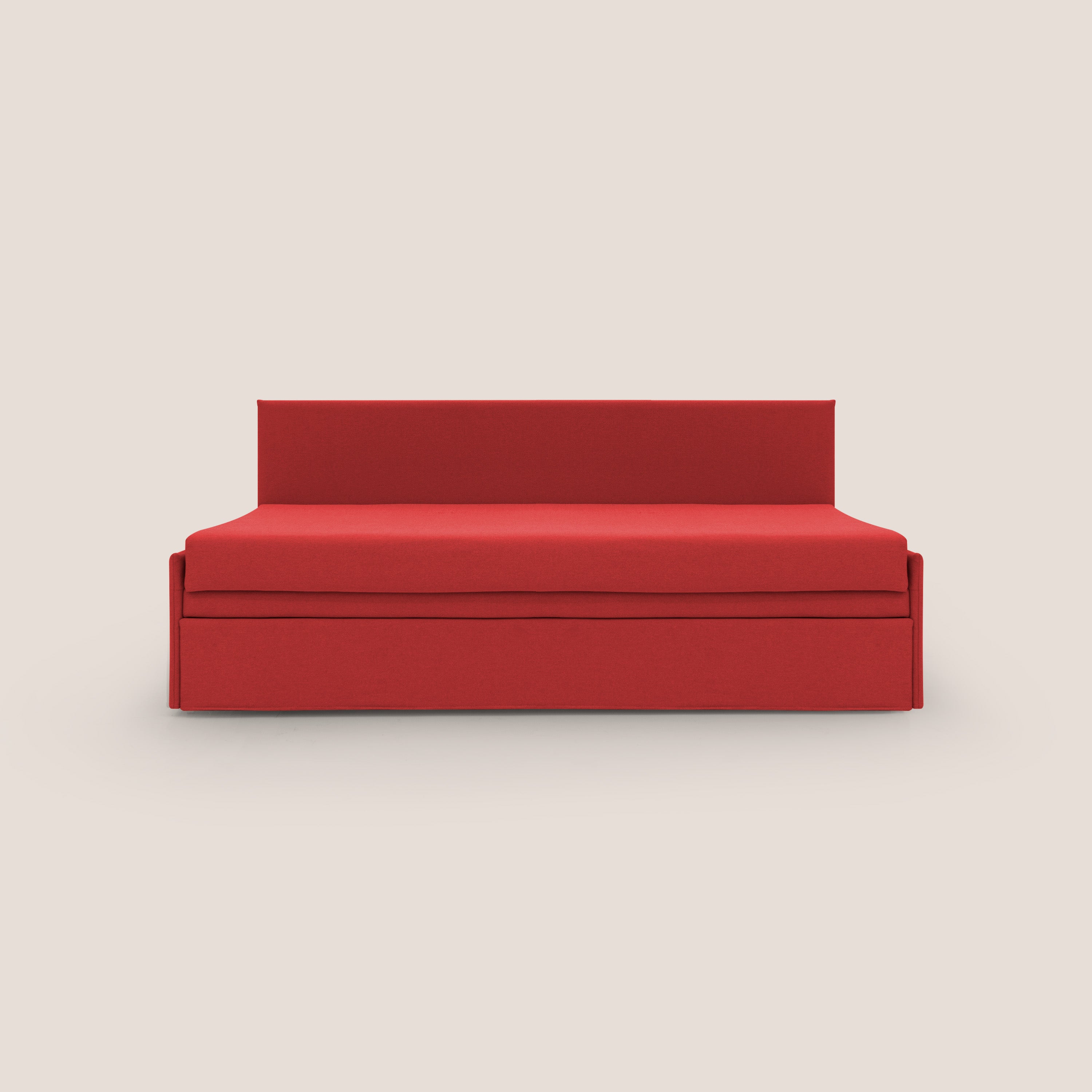 Naviglio Divano duplex con doppio letto in tessuto simil cotone impermeabile T13 rosso - divani.store