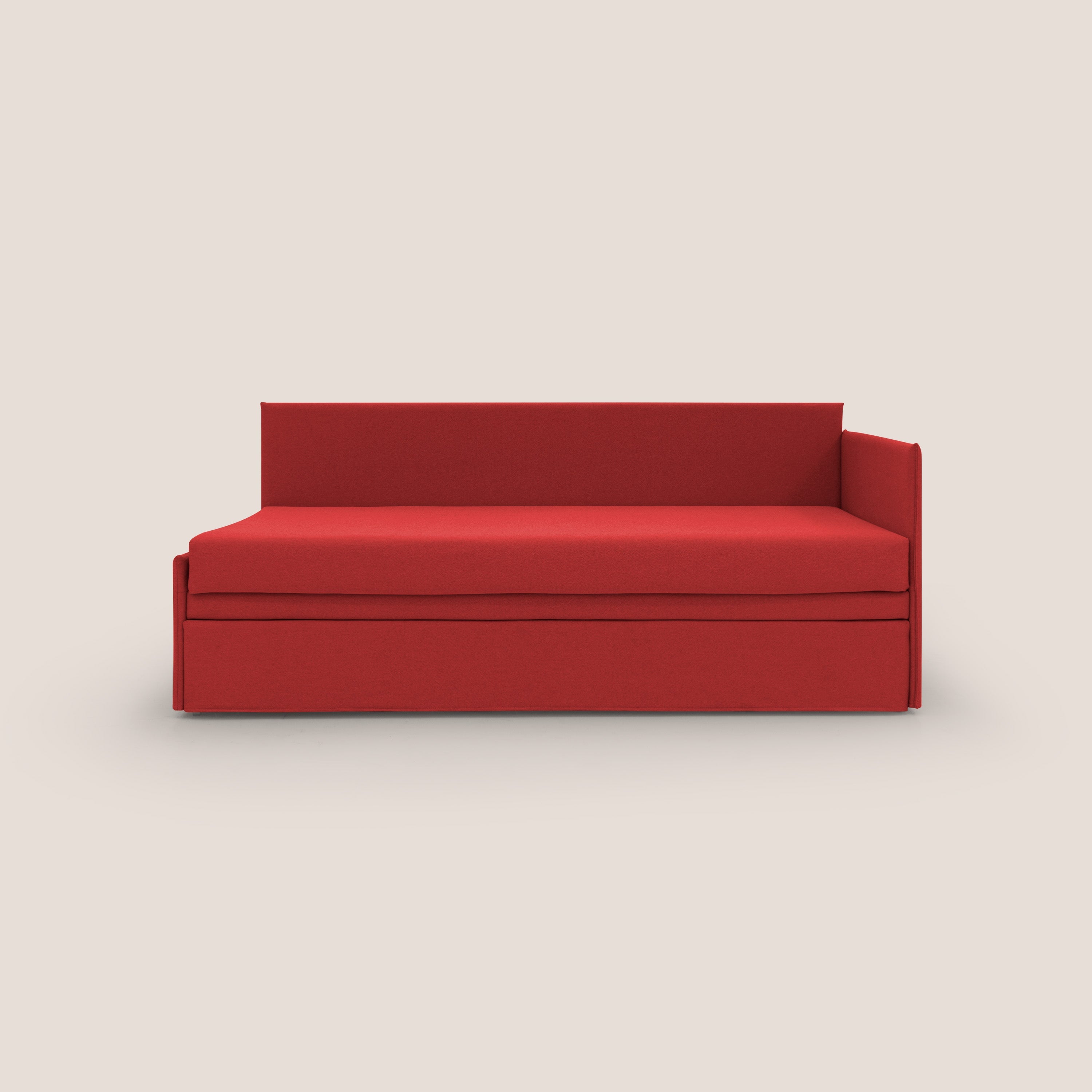 Durini Divano duplex con doppio letto in tessuto simil cotone impermeabile T13 rosso - divani.store