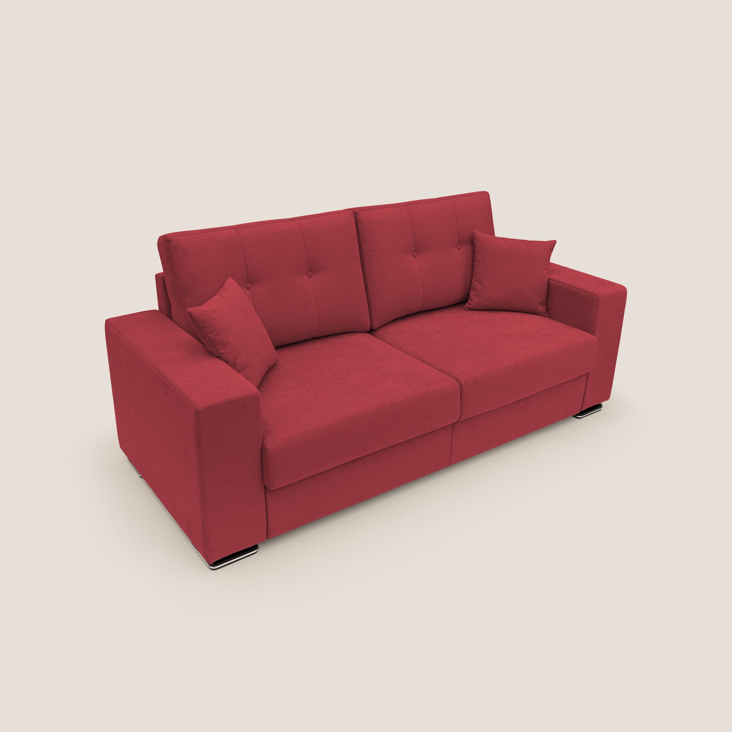 Giove divano in morbido tessuto impermeabile T02 rosso - divani.store