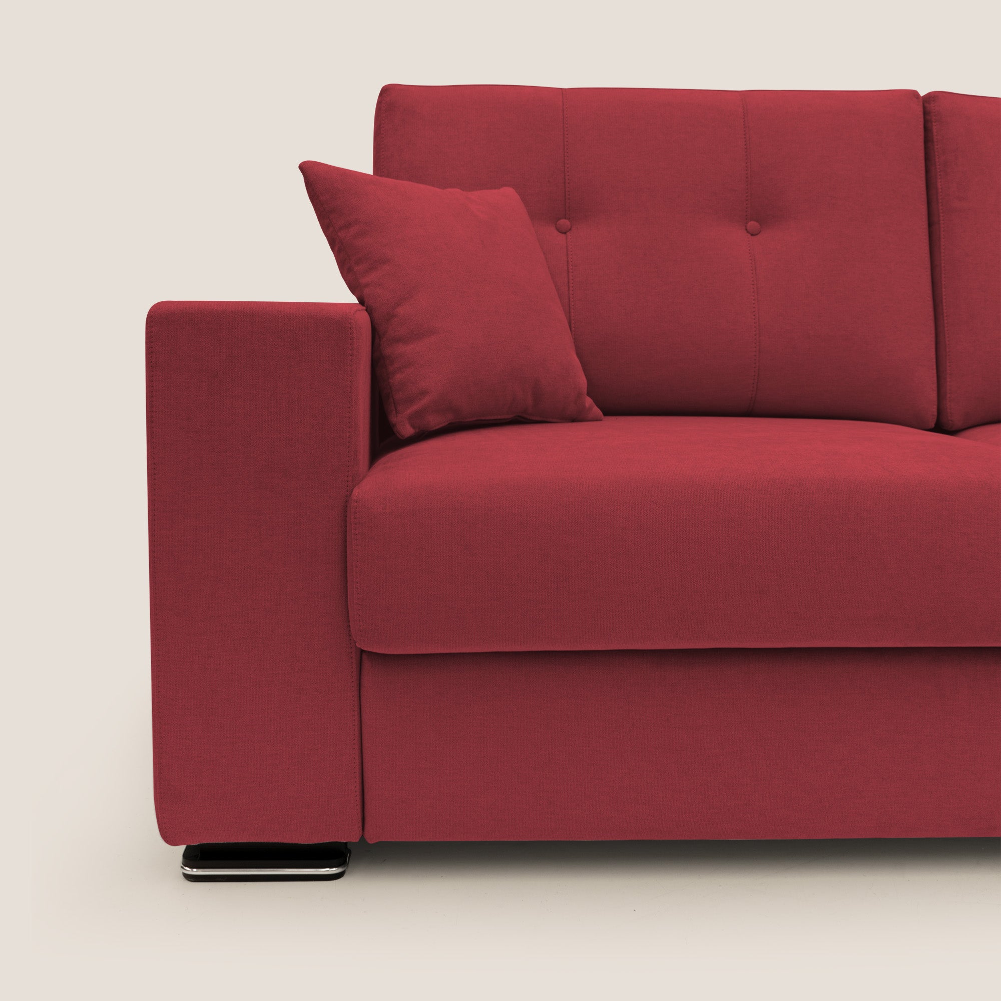 Giove divano in morbido tessuto impermeabile T02 rosso - divani.store