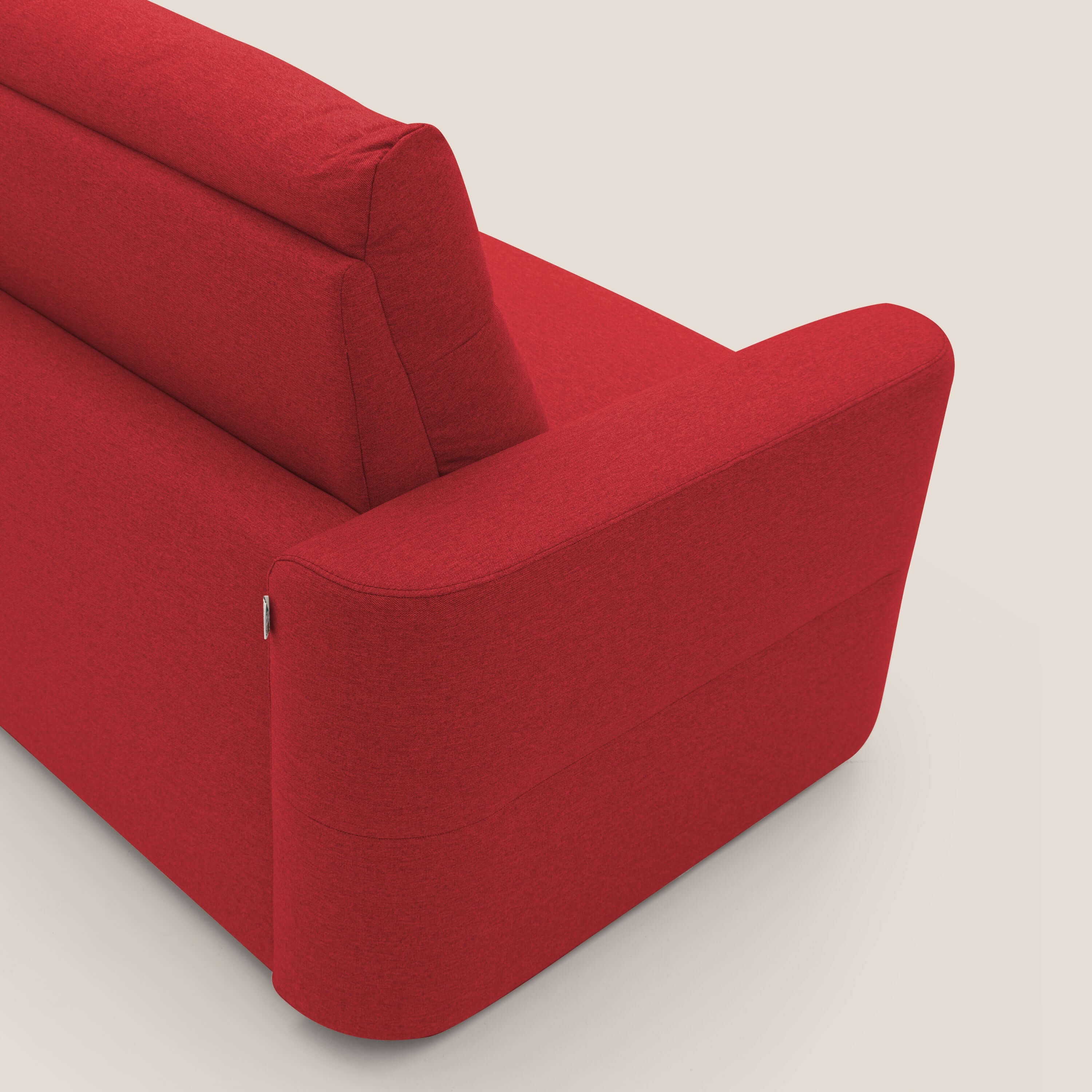 Cupido Divano letto materasso H18 cm e schienale alto in tessuto impermeabile simil cotone T13 rosso - divani.store