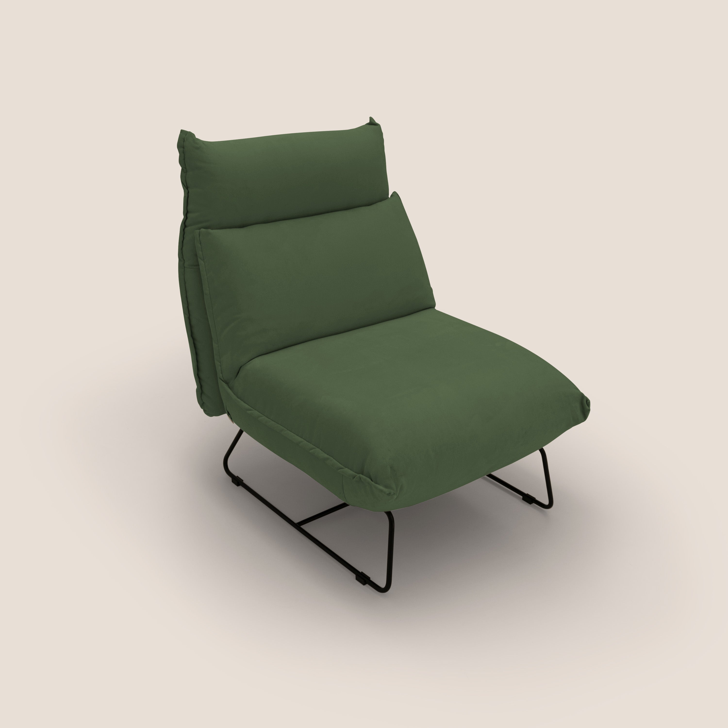 Tessa Poltroncina dal design moderno in morbida microfibra smacchiabile T11 verde - divani.store