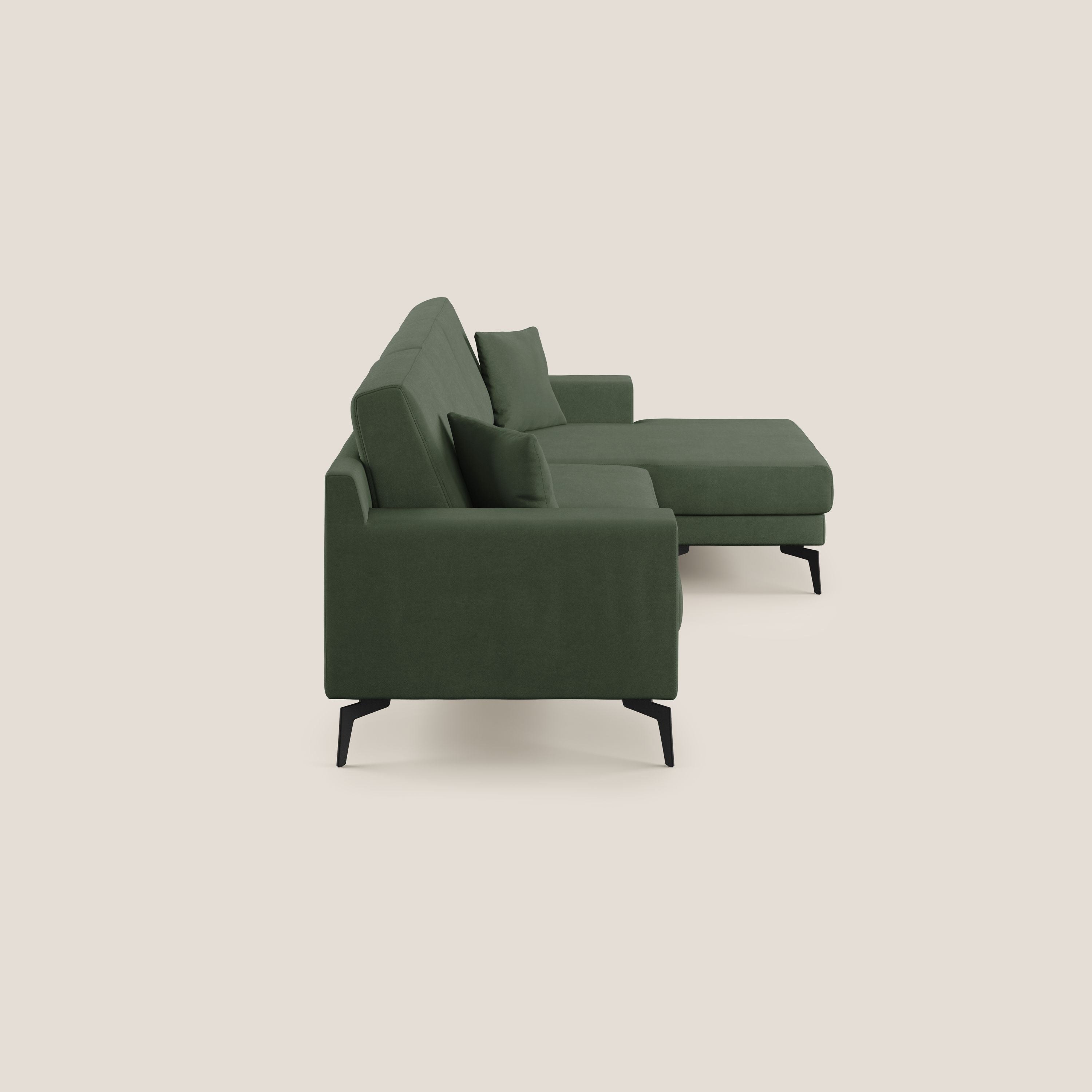 Prestige divano angolare reversibile in microfibra smacchiabile T11 verde - divani.store