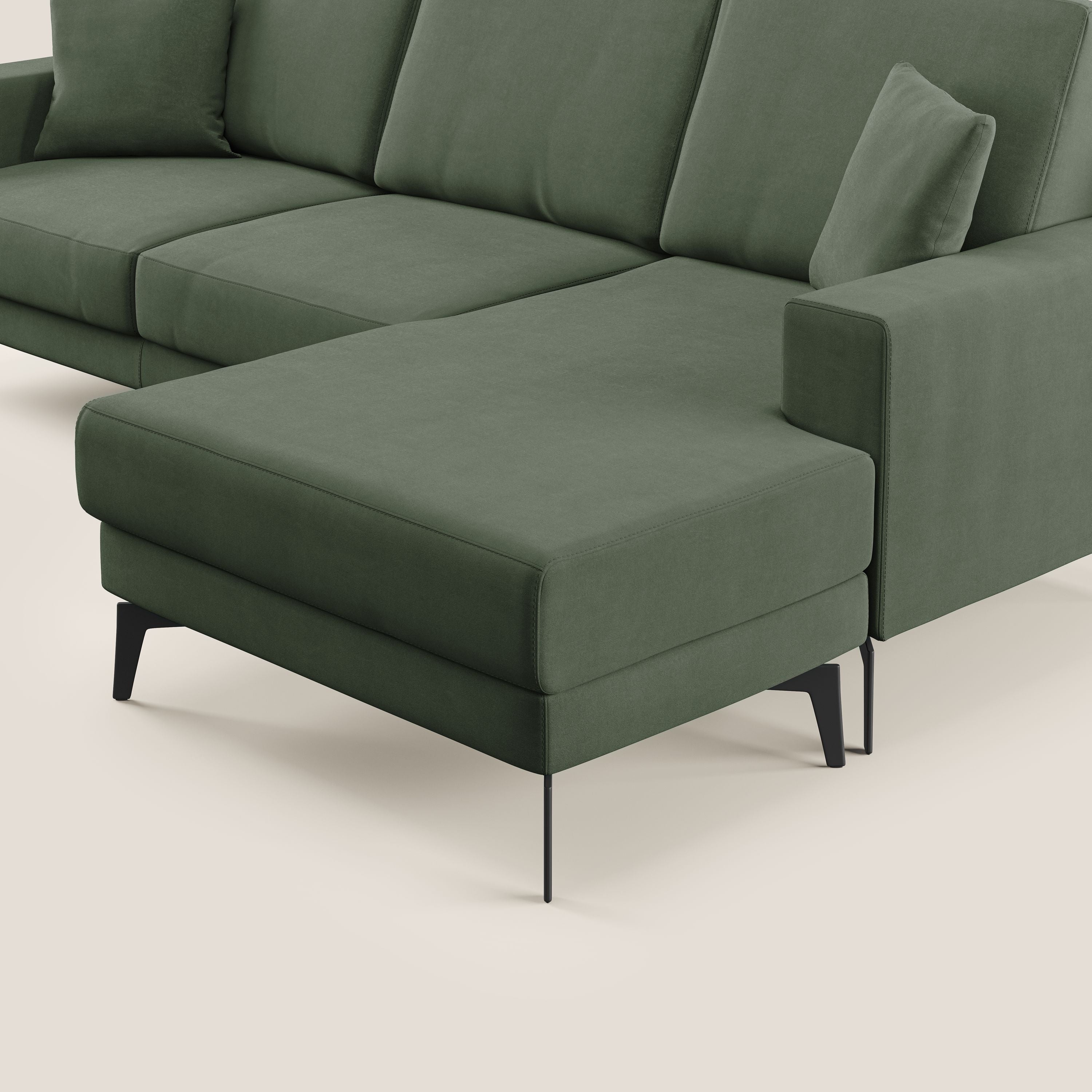 Prestige divano angolare reversibile in microfibra smacchiabile T11 verde - divani.store