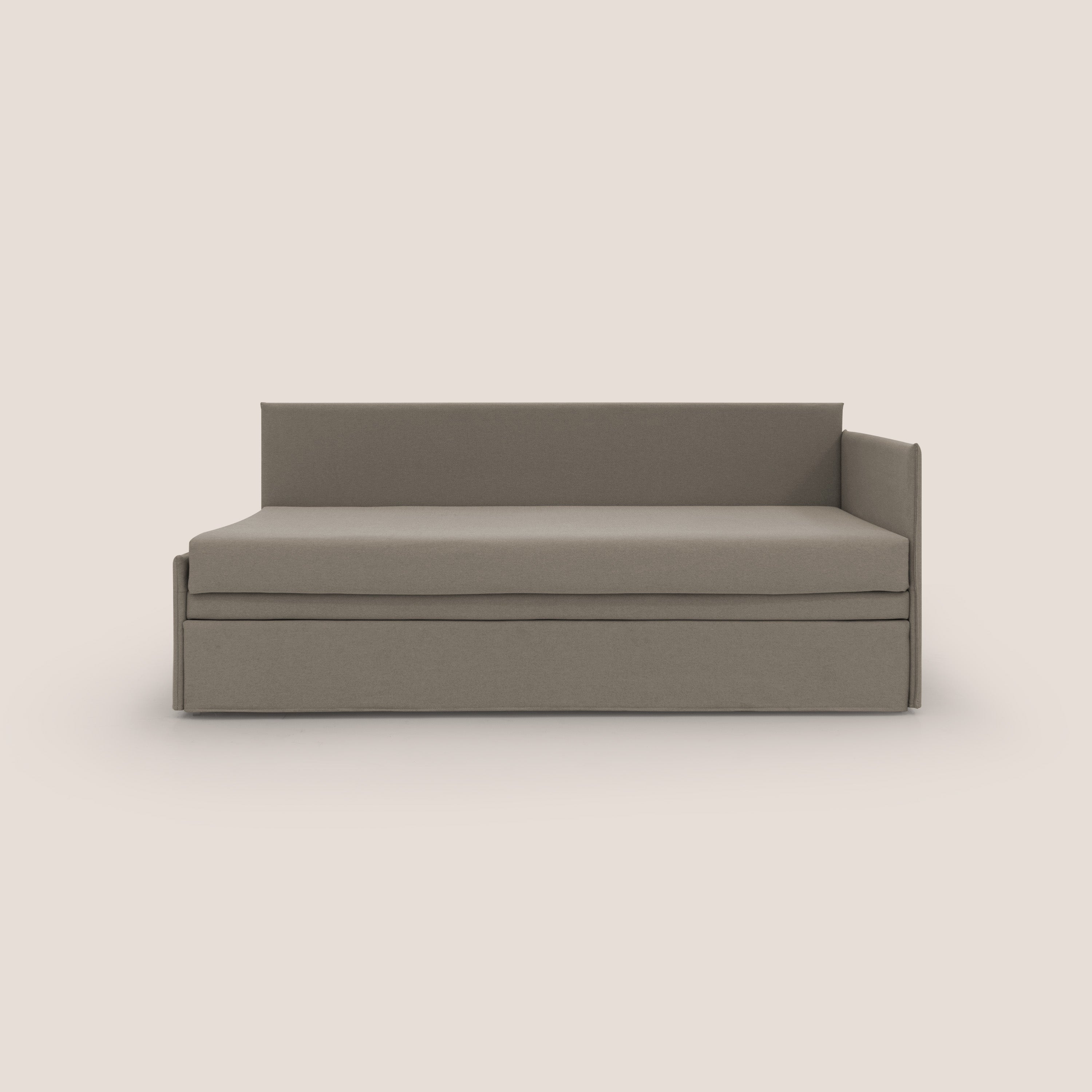 Durini Divano duplex con doppio letto in tessuto simil cotone impermeabile T13 tortora - divani.store