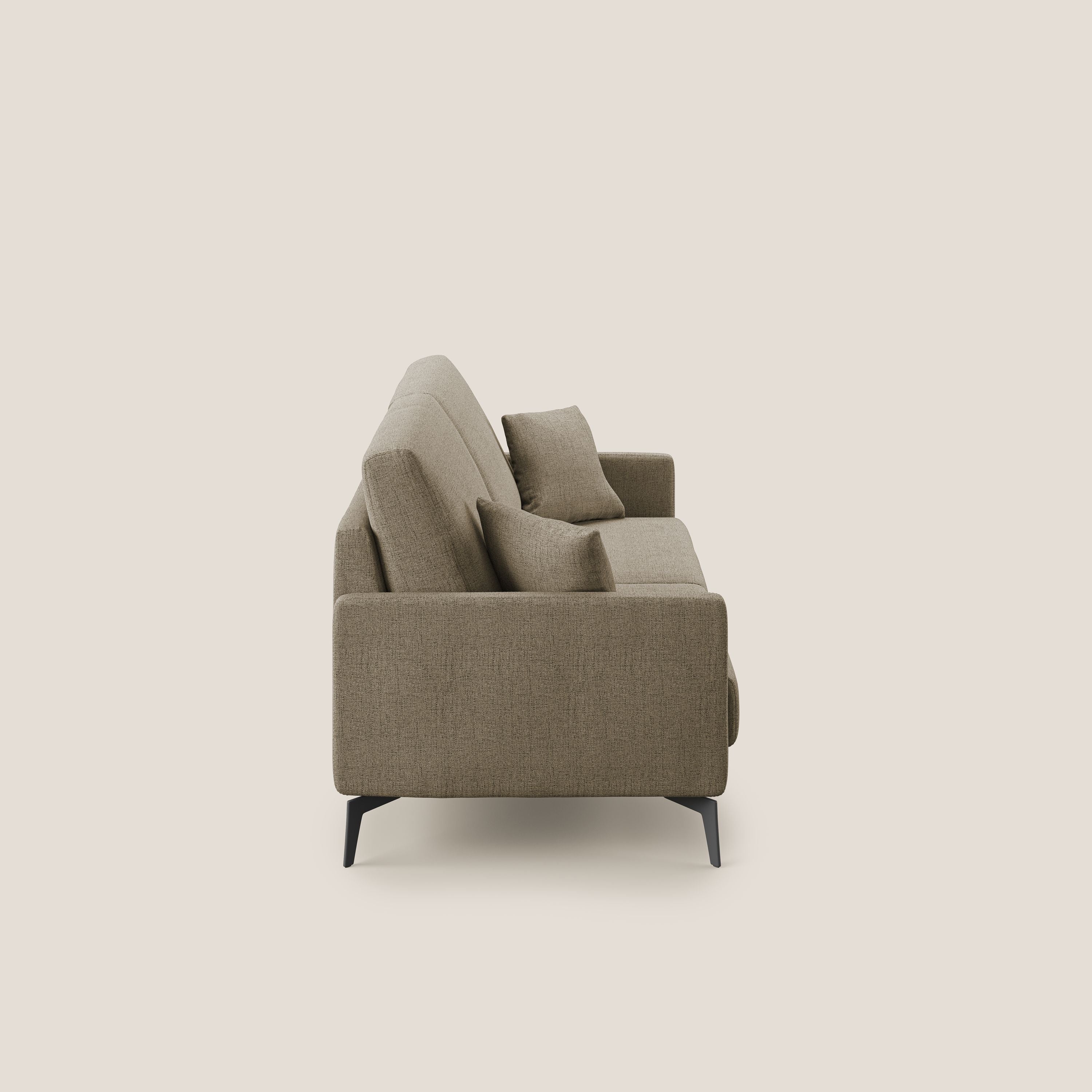 Saturno divano moderno in tessuto morbido impermeabile T03 marrone - divani.store