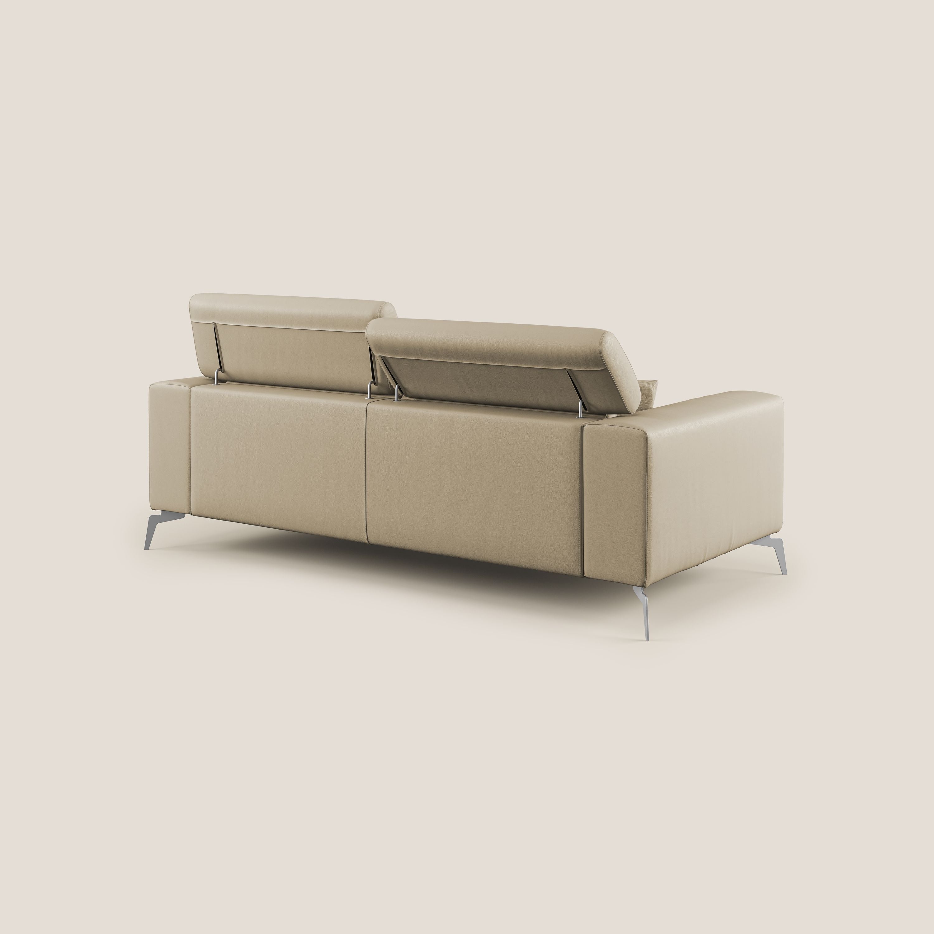 Blade Divano moderno con poggiatesta reclinabili in Ecopelle T04 beige - divani.store