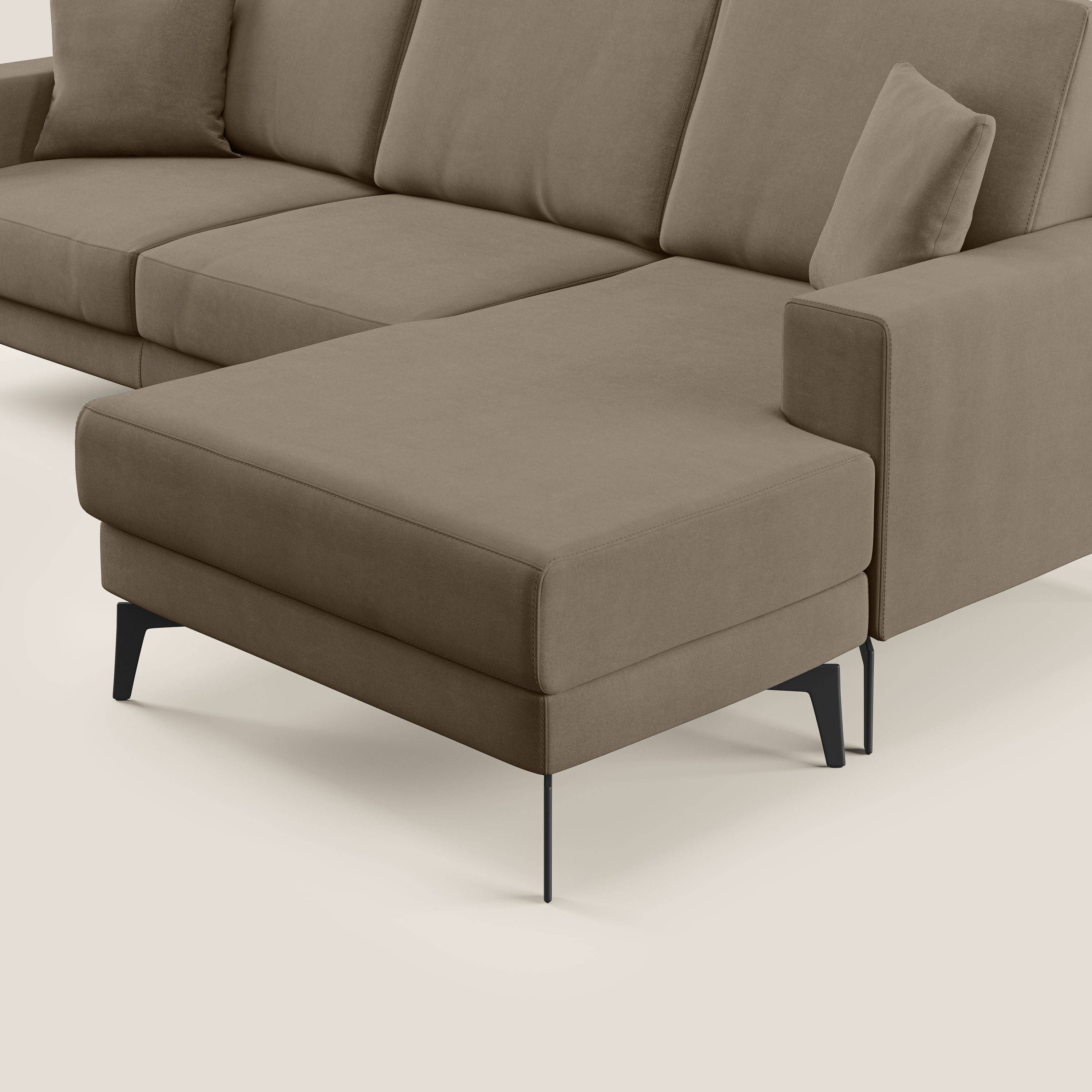 Prestige divano angolare reversibile in microfibra smacchiabile T11 marrone - divani.store