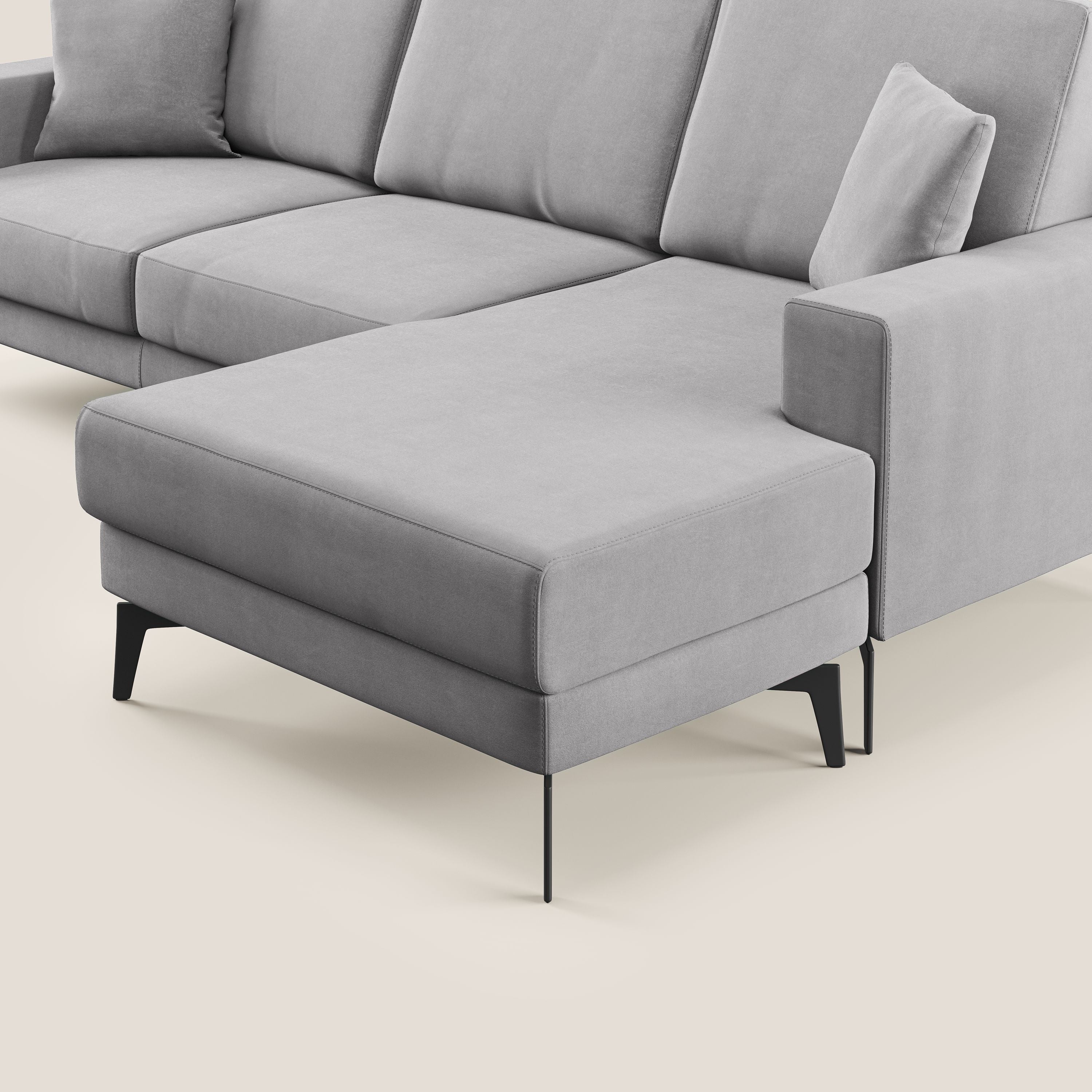 Prestige divano angolare reversibile in microfibra smacchiabile T11 grigio - divani.store