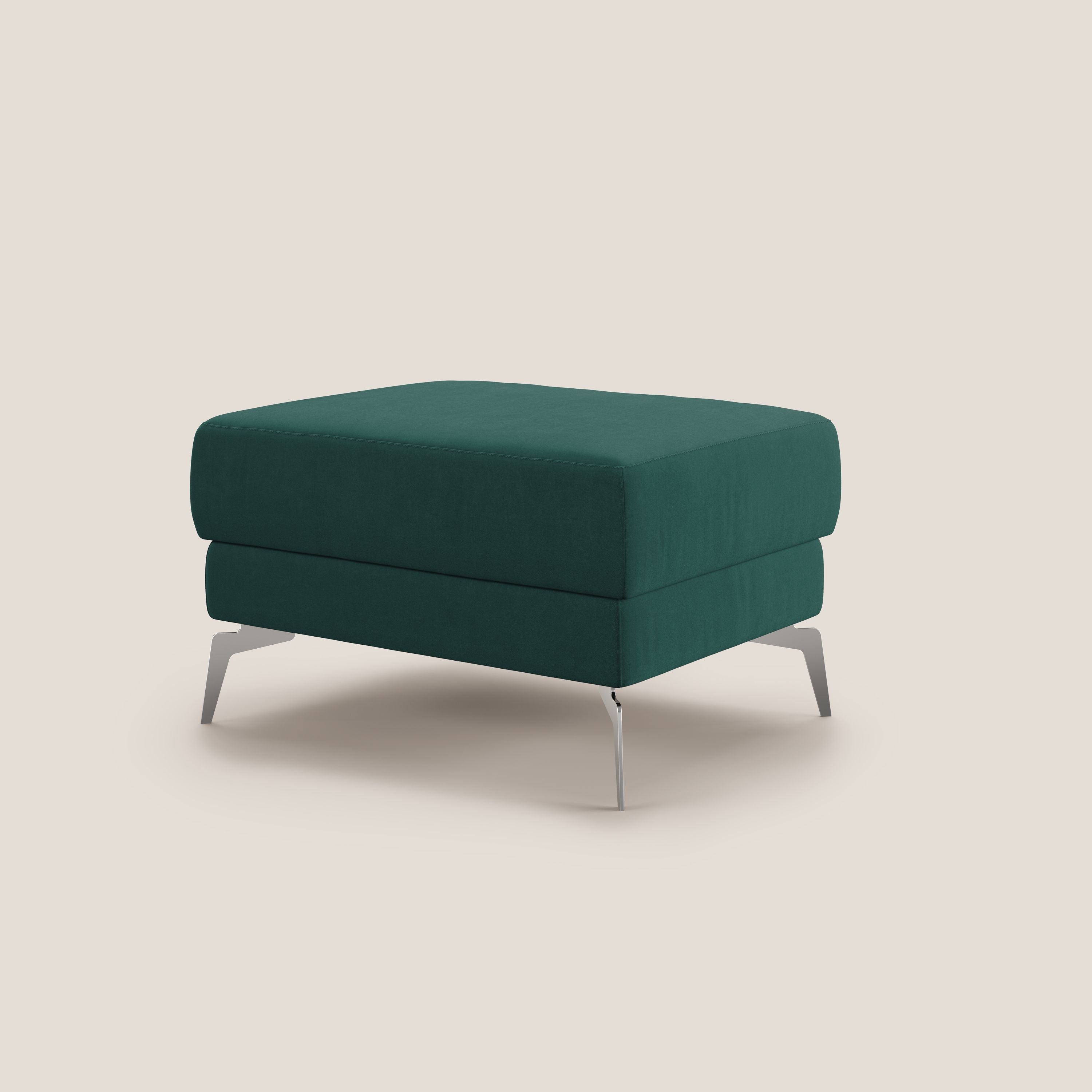 Star Pouf con piedini alti in microfibra impermeabile T11 petrolio - divani.store