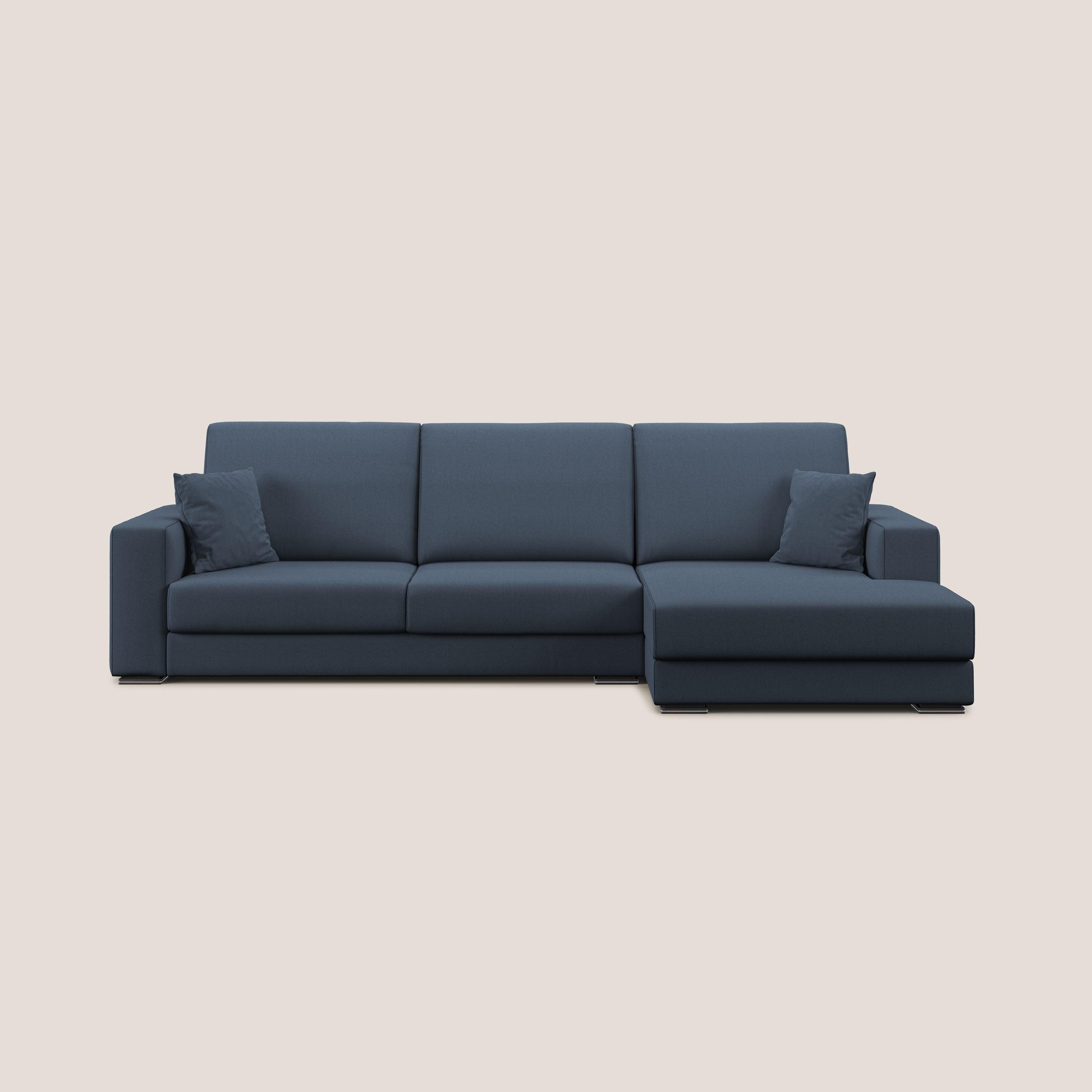 Marte divano angolare in tessuto smacchiabile impermeabile T08 blu - divani.store