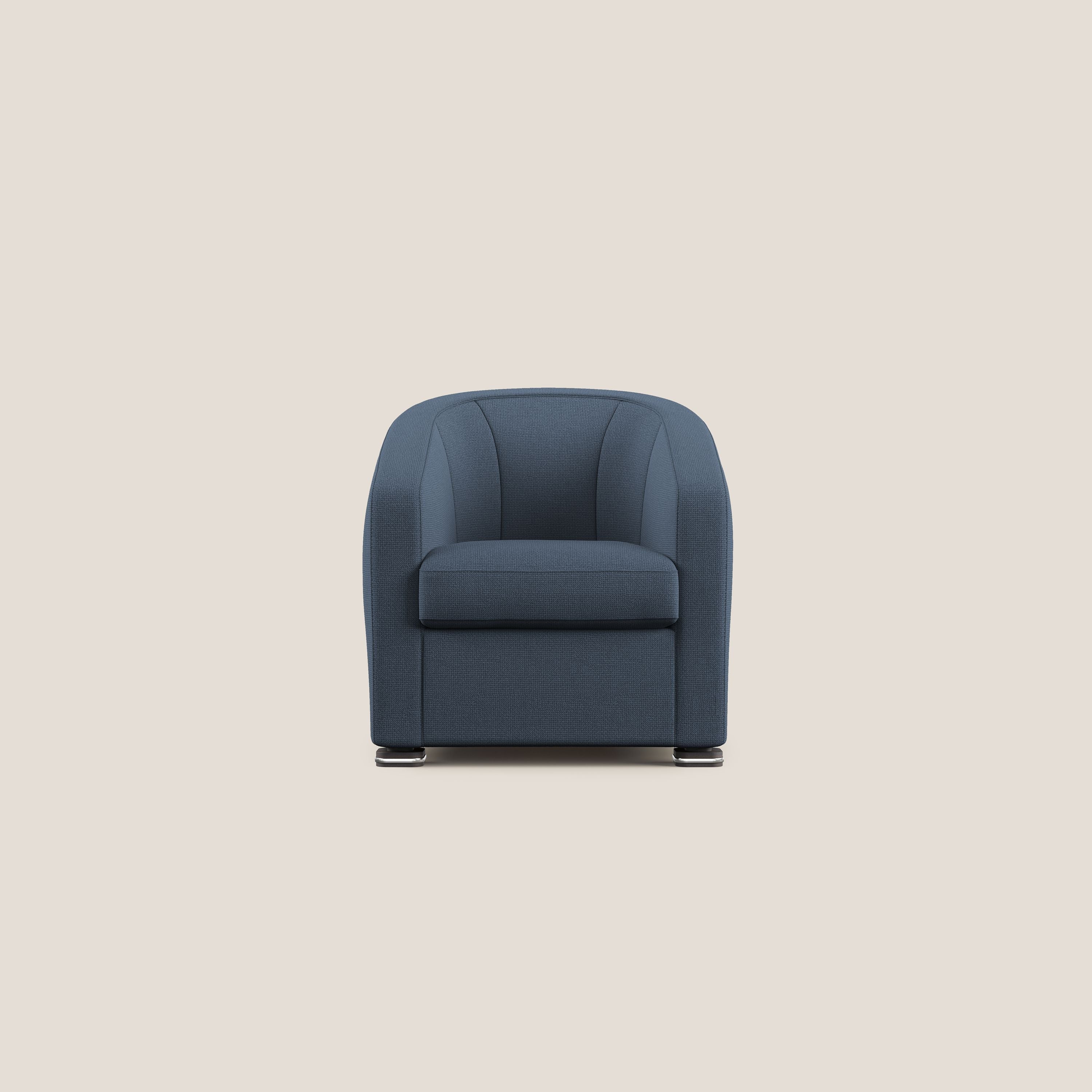 Cloe Poltroncina in tessuto smacchiabile con acqua QuickClean T08 blu - divani.store