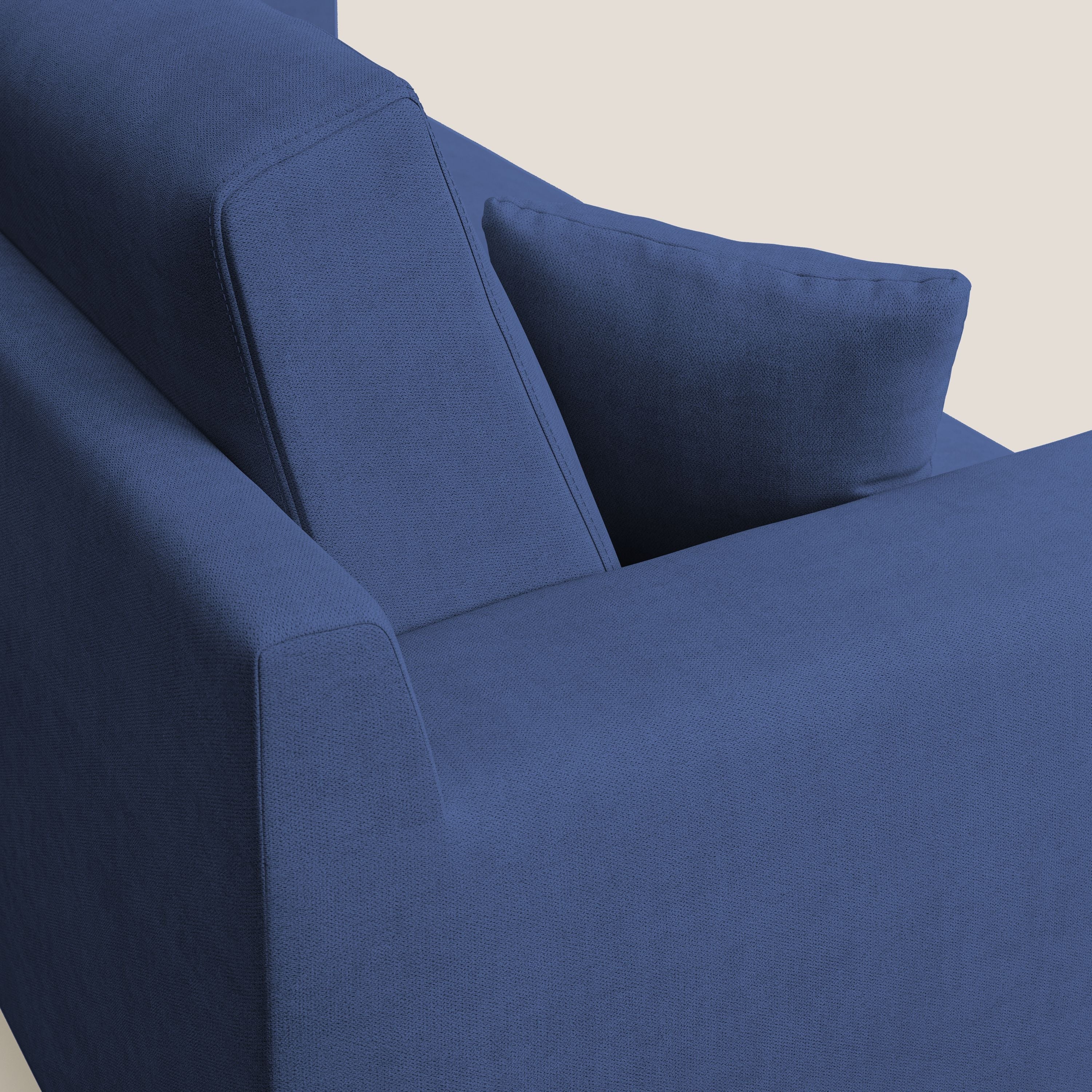 Danish divano moderno in tessuto morbido impermeabile T02 blu - divani.store