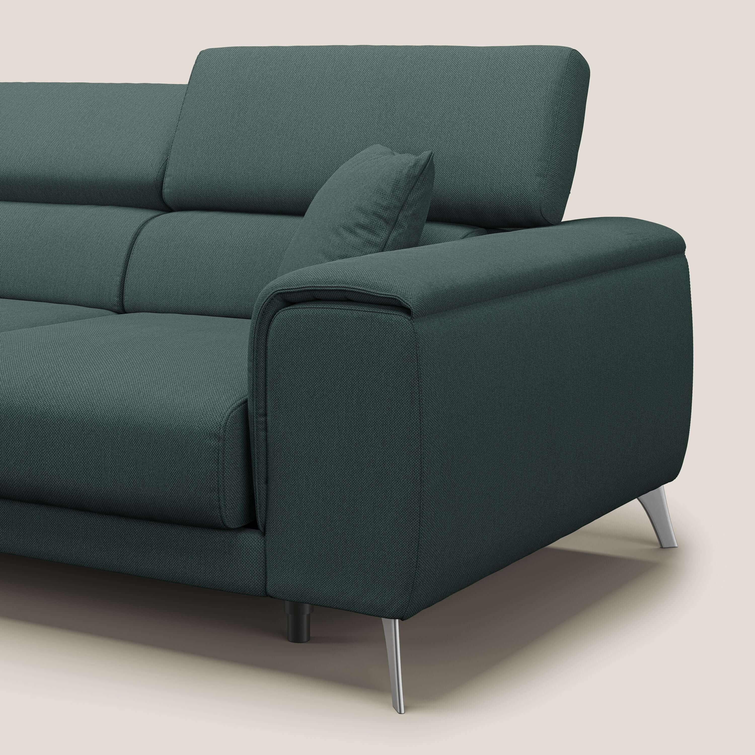 Fusion divano con 3 sedute allungabili in tessuto smacchiabile T05 verde - divani.store