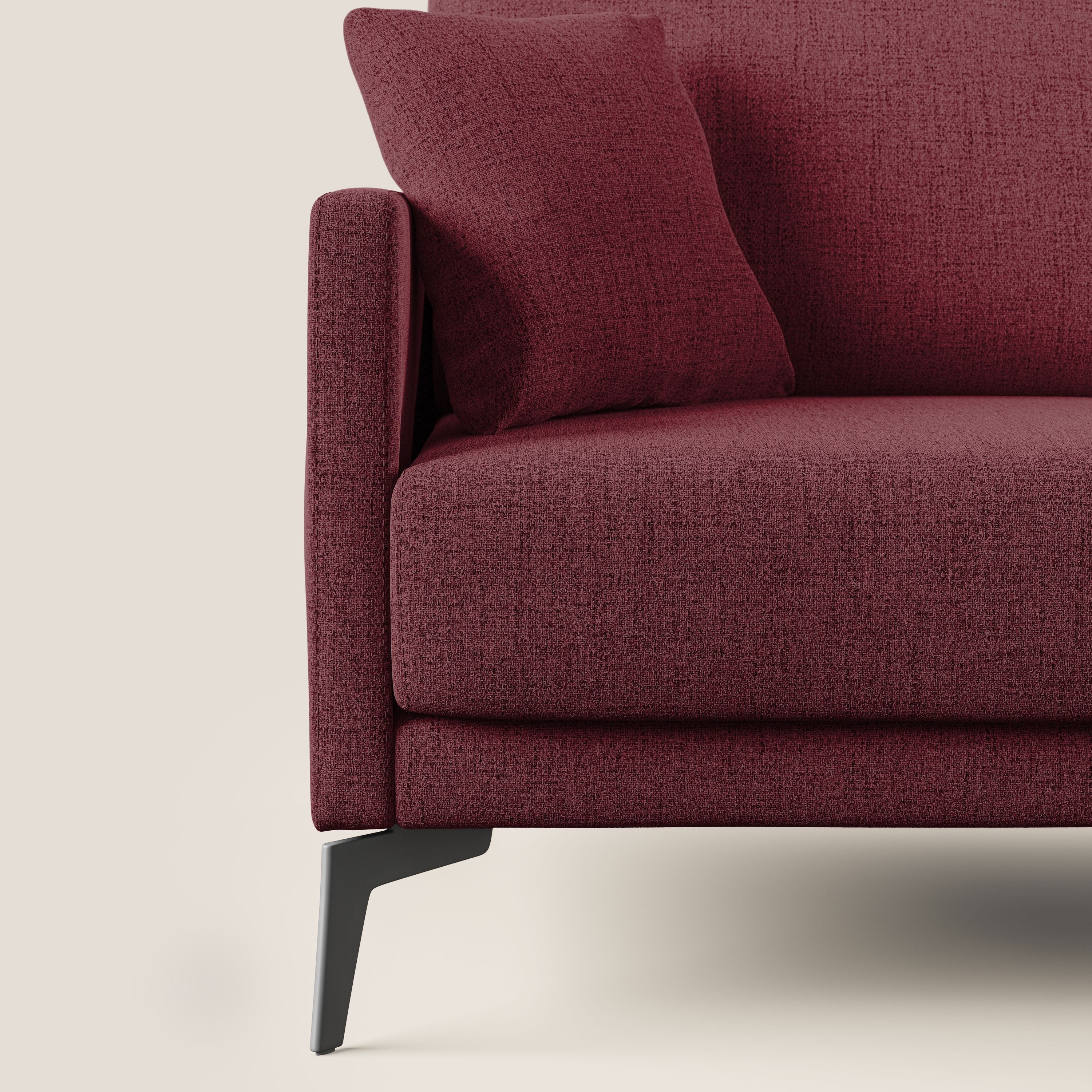 Saturno divano moderno in tessuto morbido impermeabile T03 rosso - divani.store