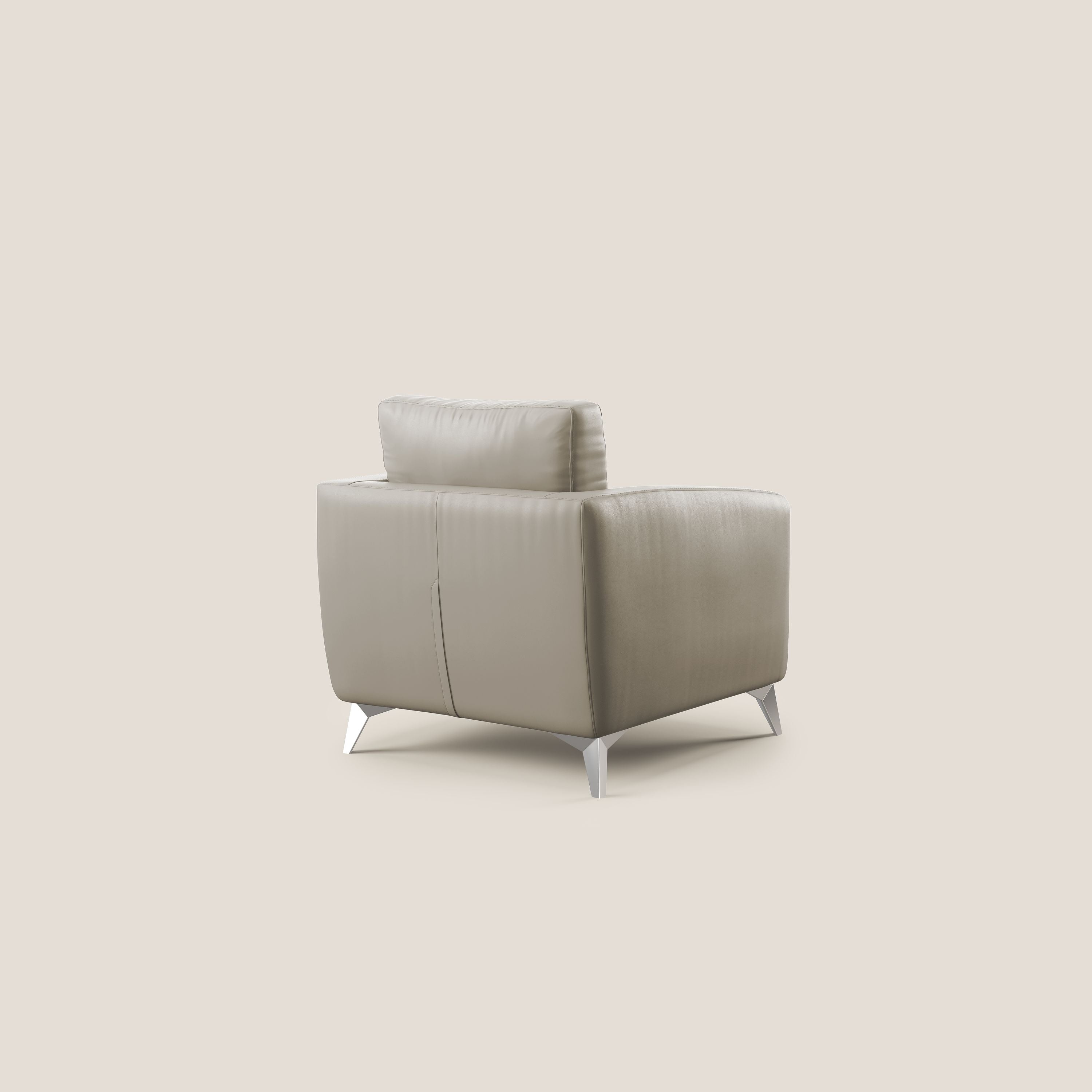 Orione Poltroncina in ecopelle moderna e impermeabile T04 talpa - divani.store