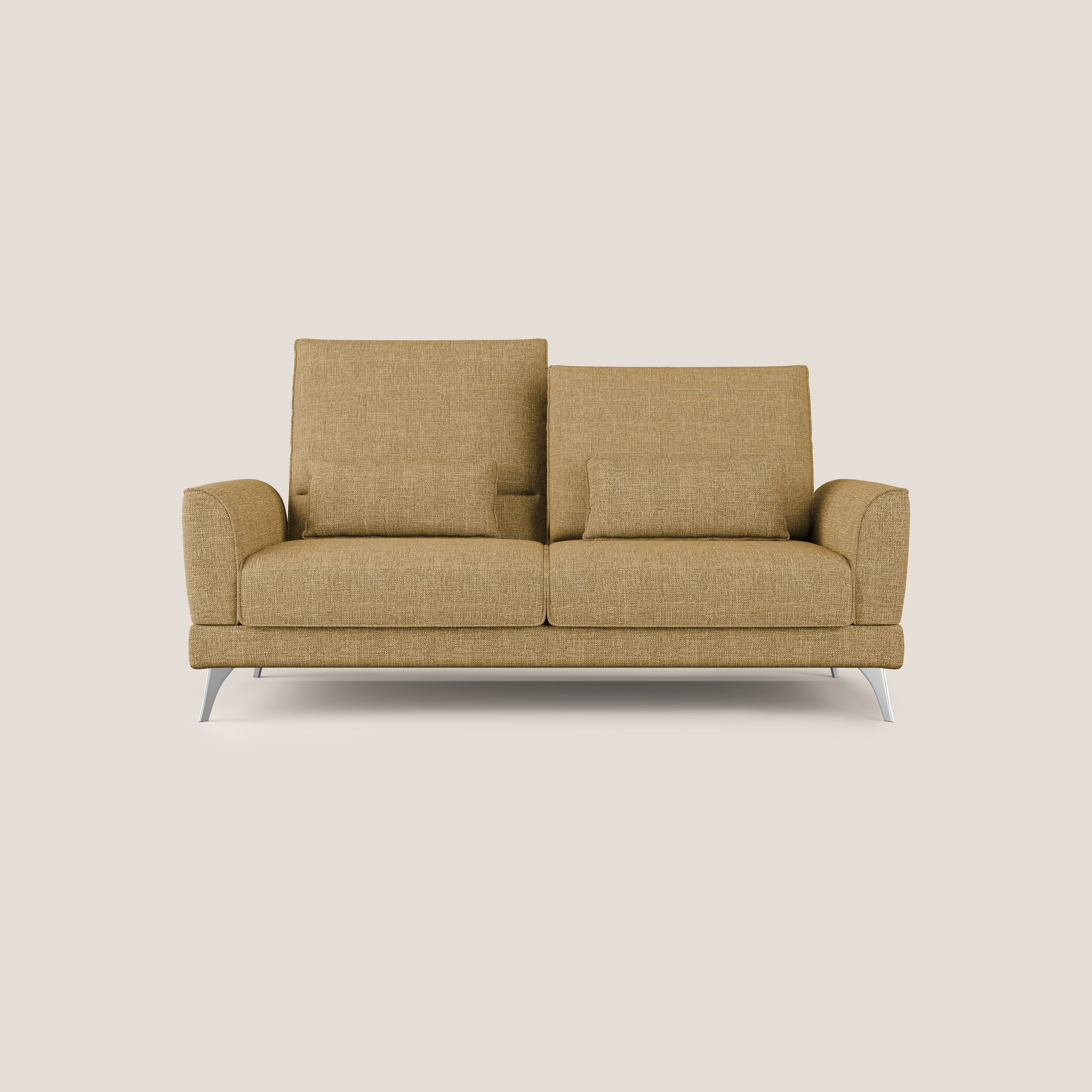 Tommy Divano relax con schienali traslanti in morbido tessuto fiammato T06 giallo - divani.store