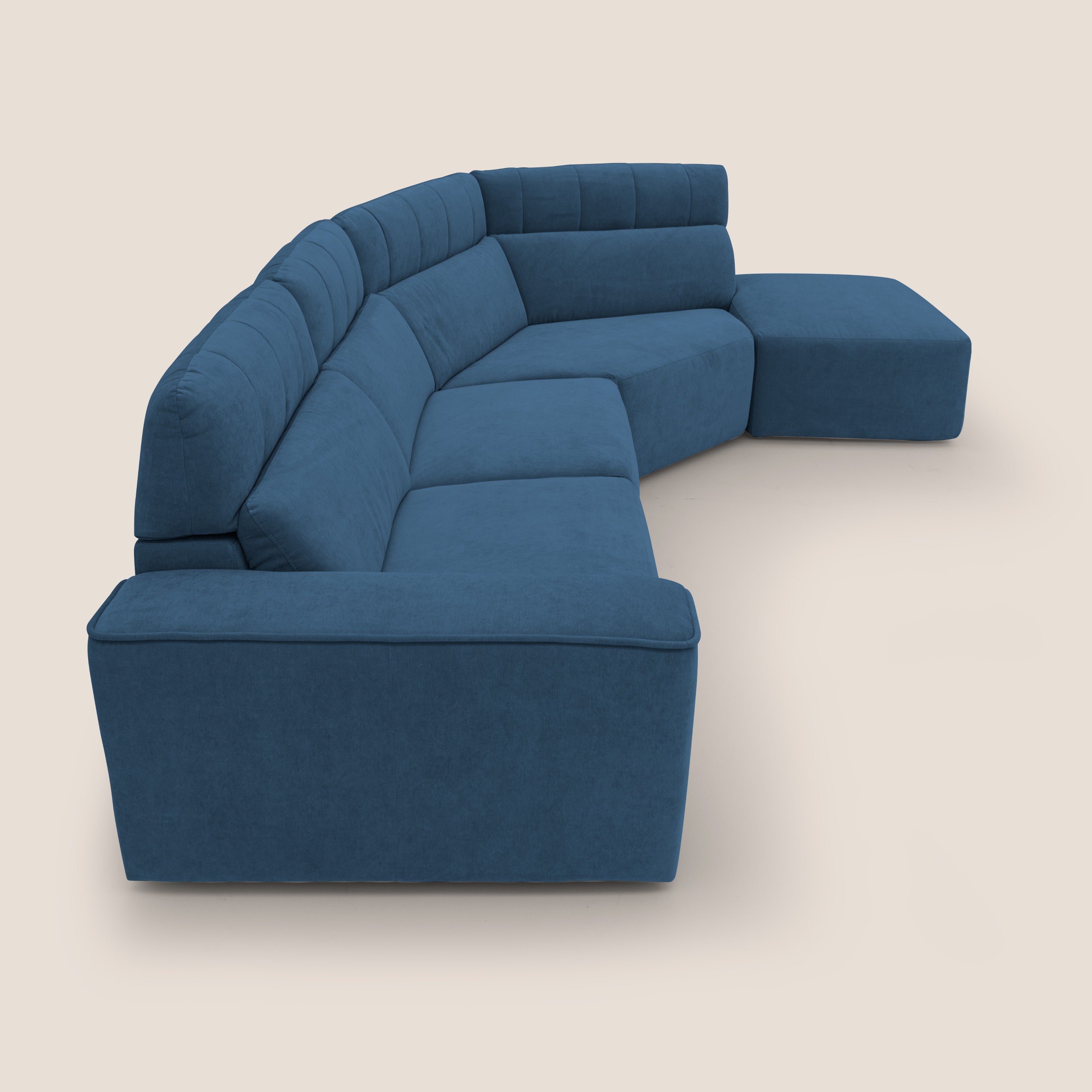Clark Divano angolare con opzione relax elettrico in tessuto smacchiabile impermeabile T17 blu - divani.store