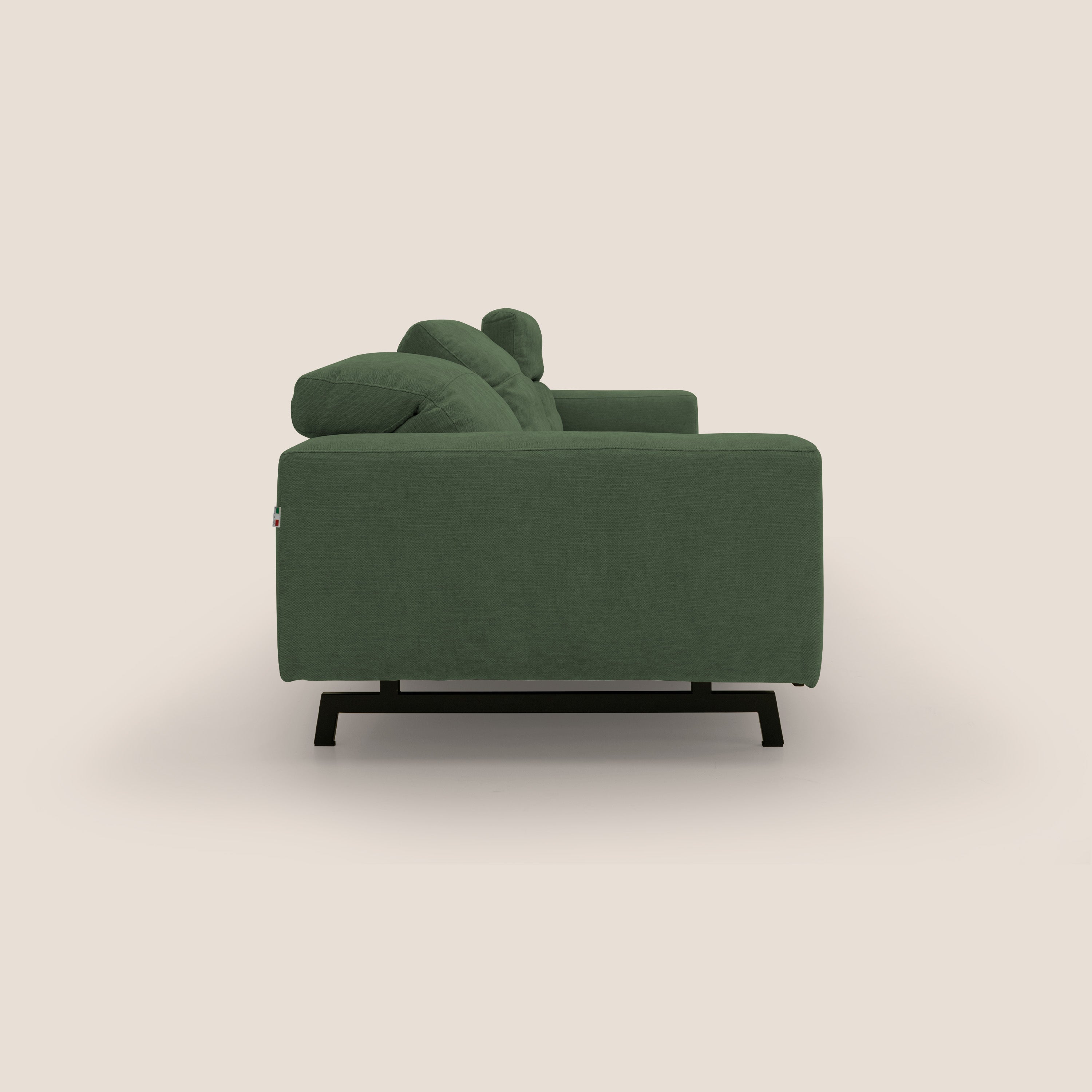 Sakura 3-sitzer-modulsofa aus weichem, wasserfestem geflammtem Stoff T14 Grün