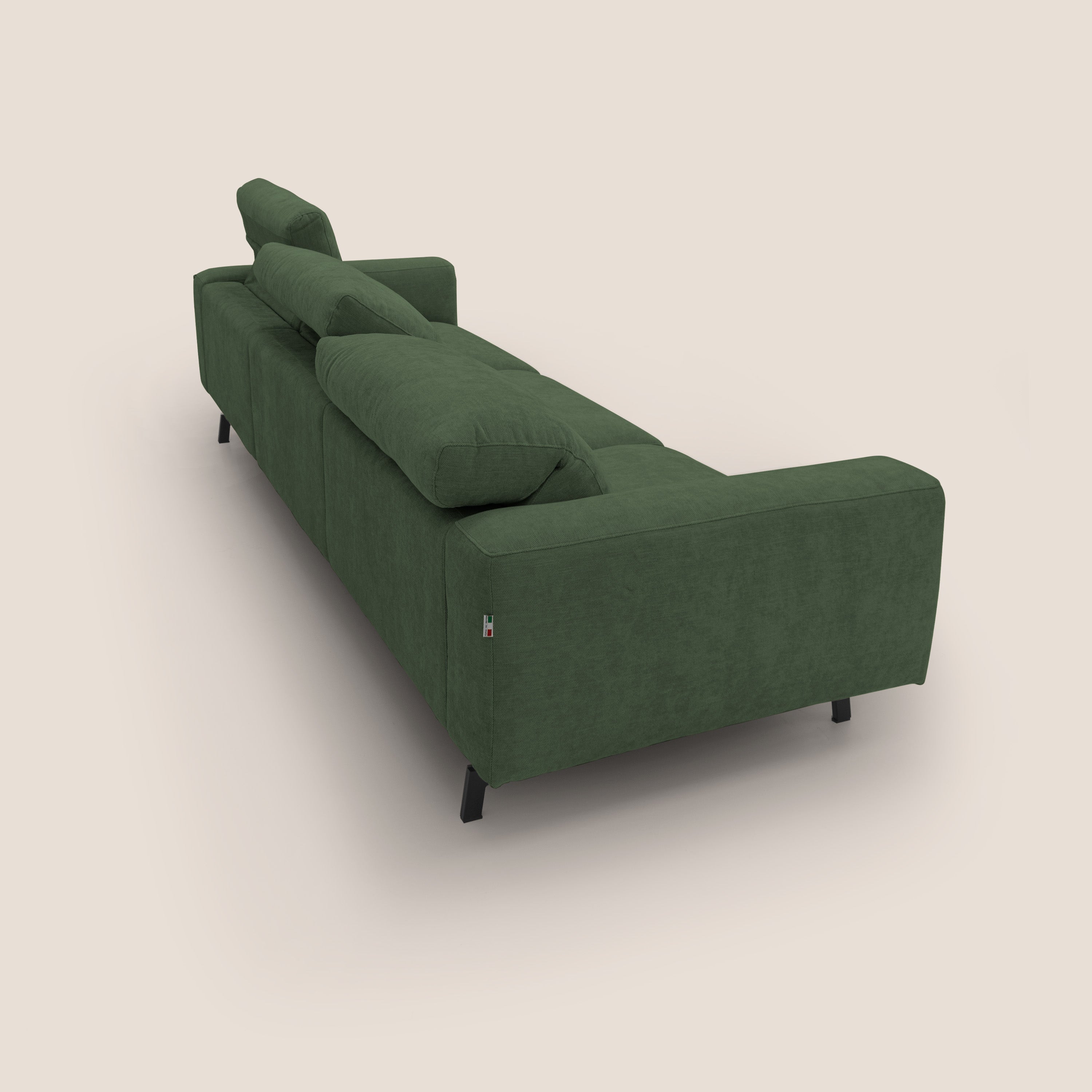 Sakura 3-sitzer-modulsofa aus weichem, wasserfestem geflammtem Stoff T14 Grün