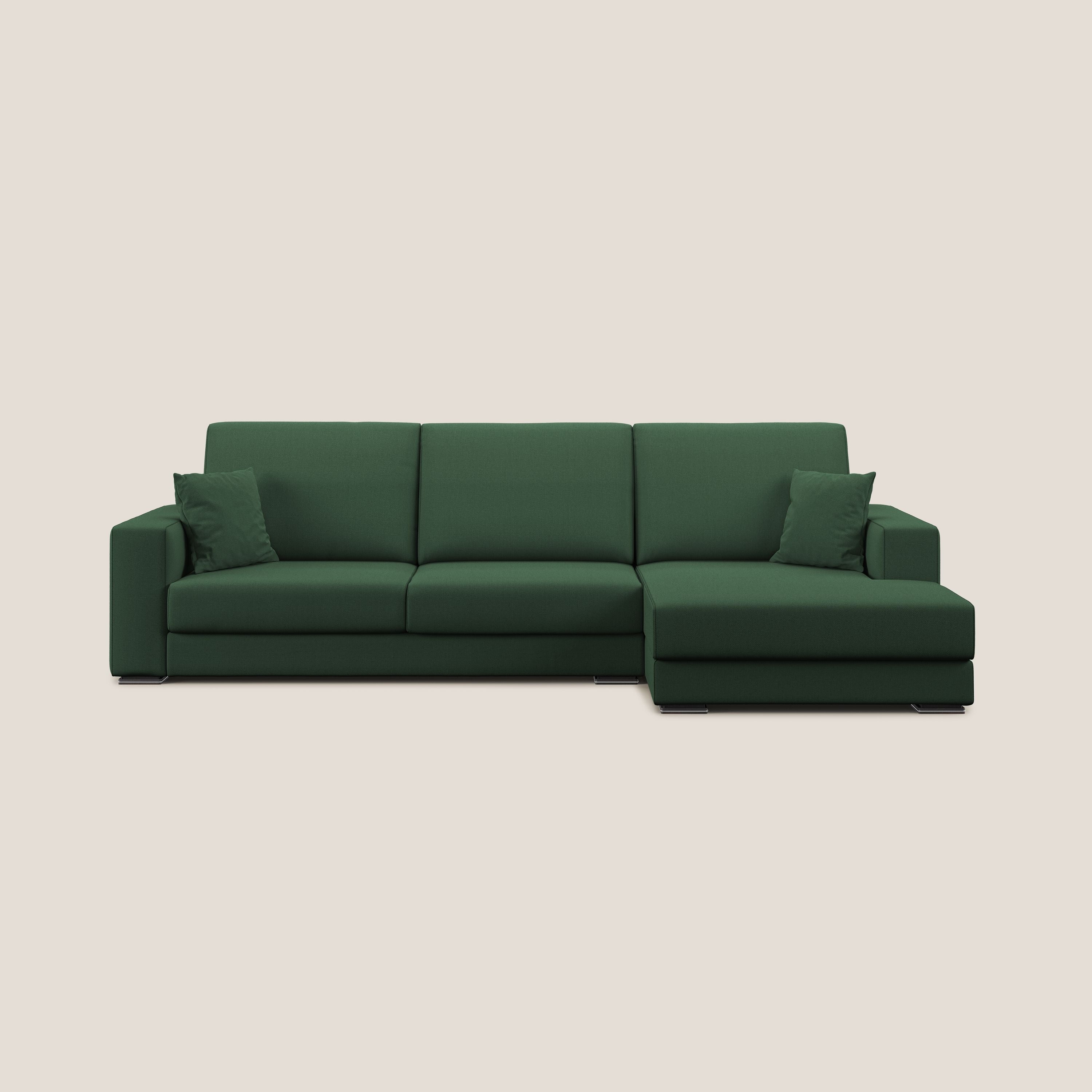 Marte divano angolare in tessuto smacchiabile impermeabile T08 verde - divani.store