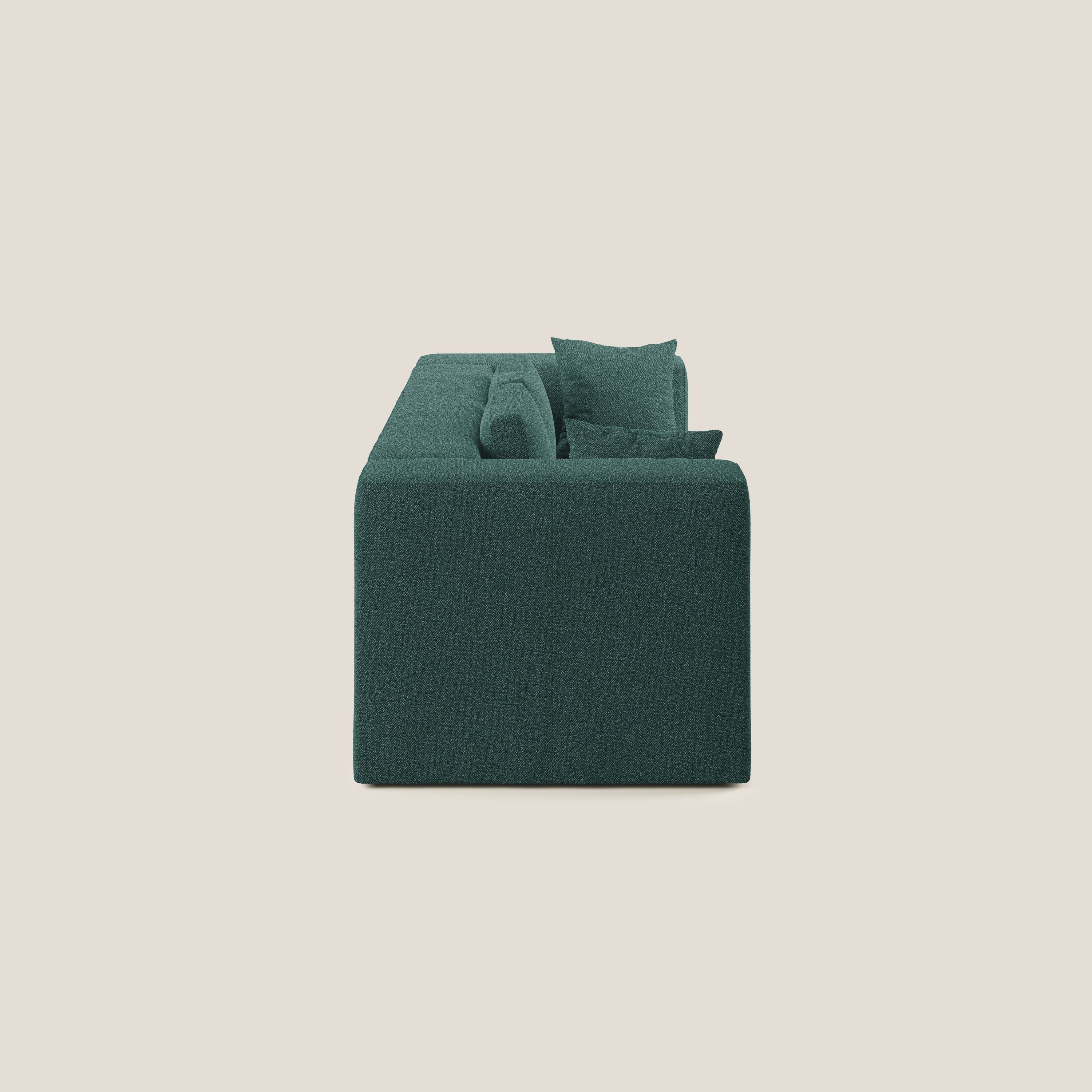 Nettuno divano moderno componibile in morbido tessuto bouclè T07 verde - divani.store