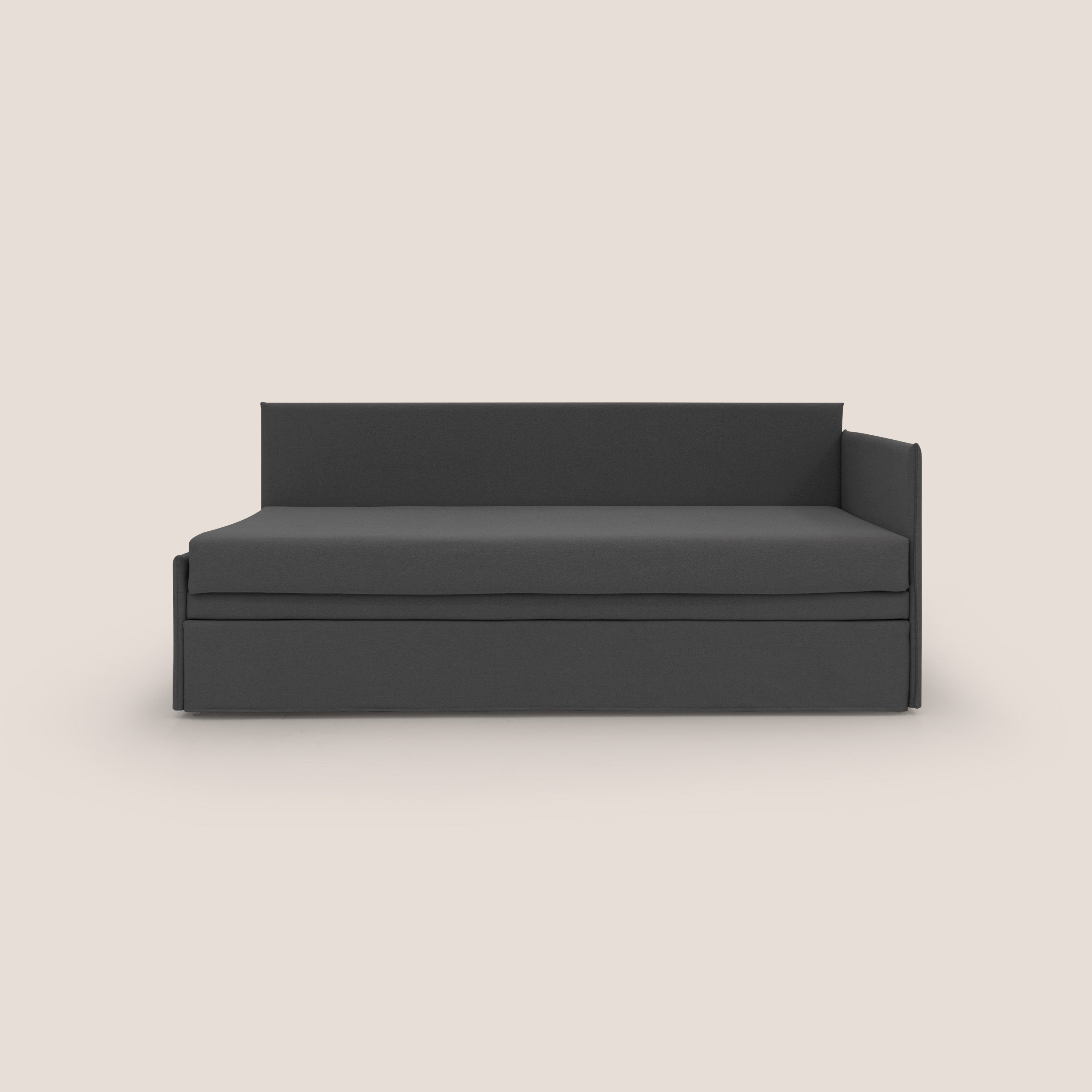 Durini Divano duplex con doppio letto in tessuto simil cotone impermeabile T13 antracite - divani.store