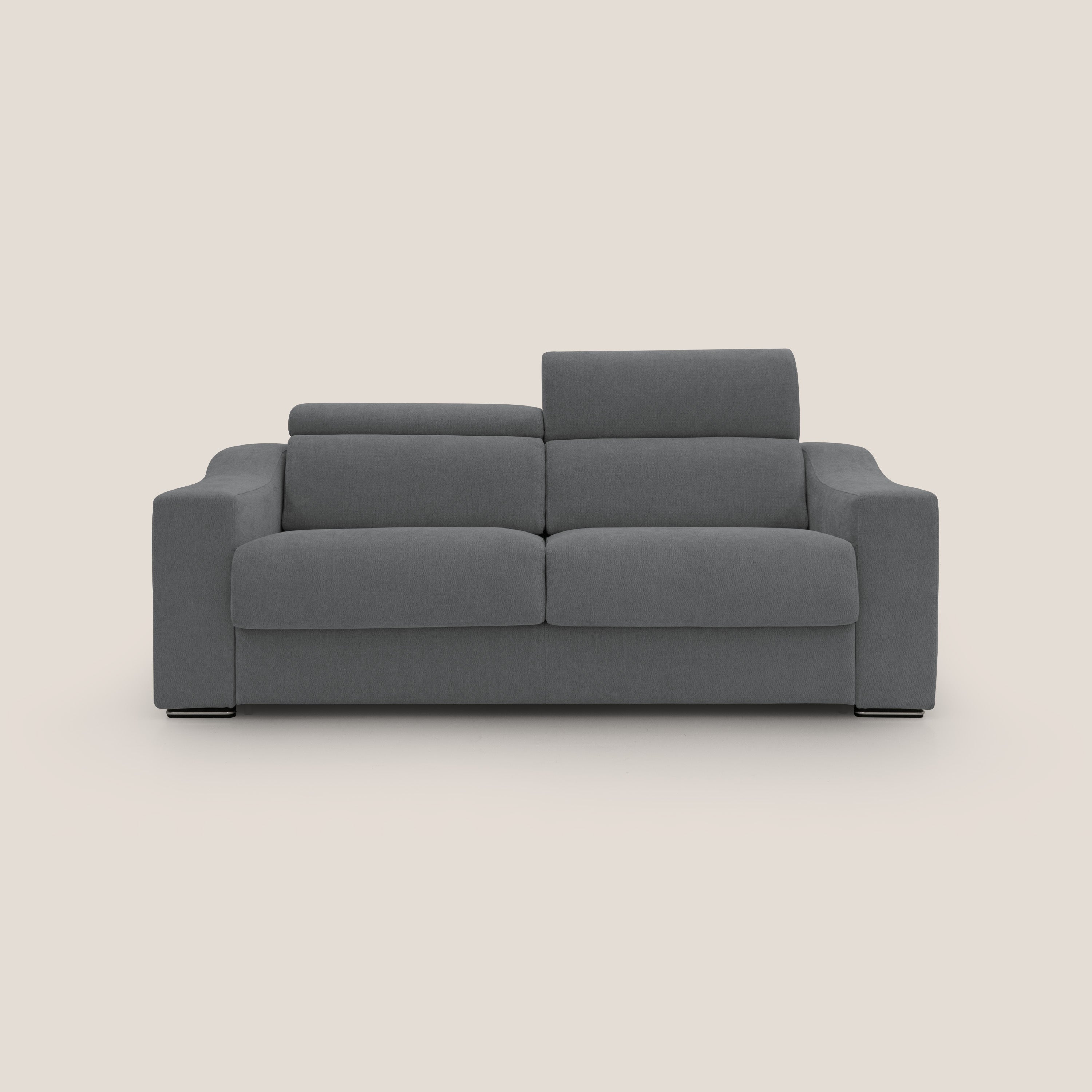 Bomber divano letto matrimoniale con poggiatesta in tessuto impermeabile T14 - divani.store