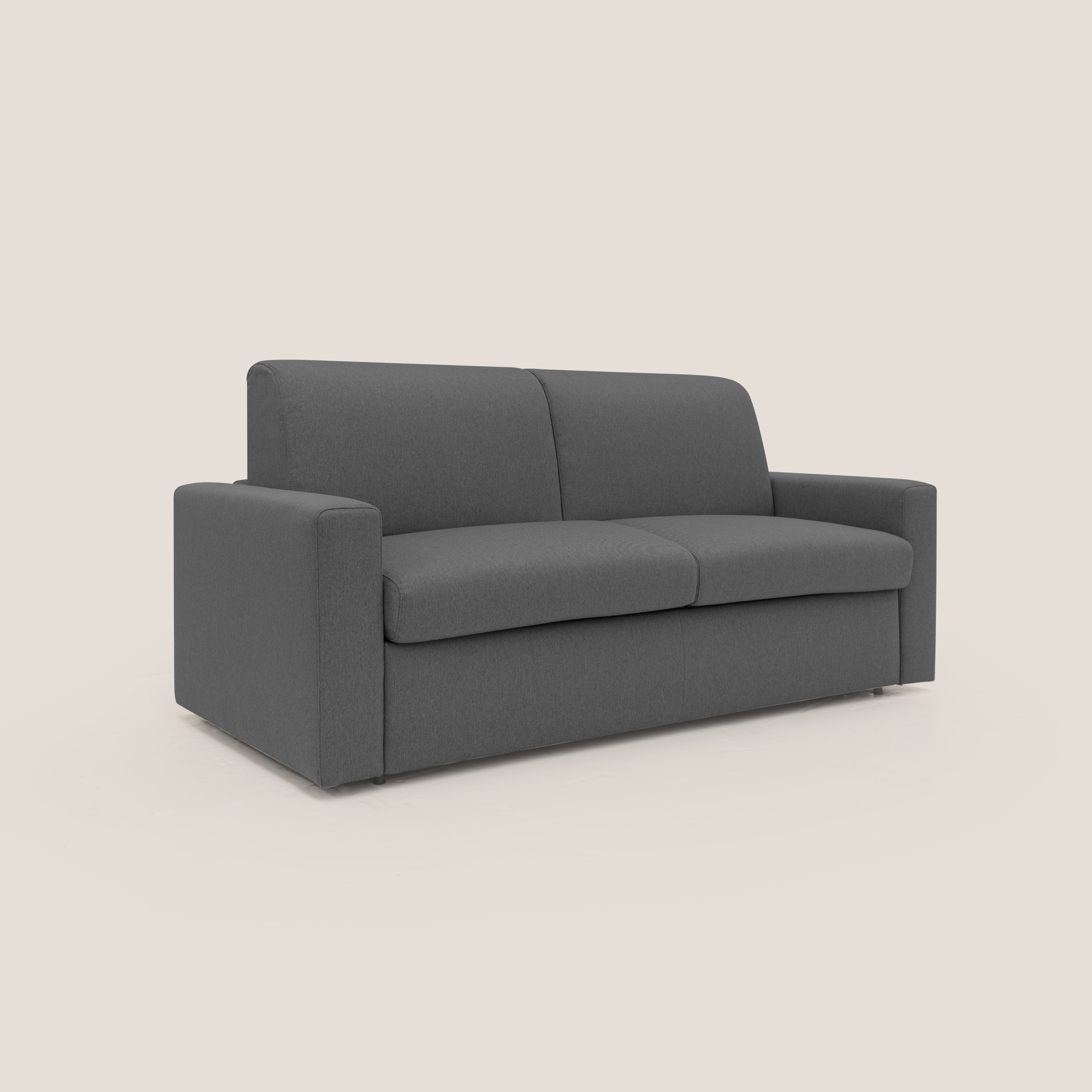 Kansas Divano letto matrimoniale alto 20 cm in tessuto impermeabile misto cotone T13 antracite - divani.store