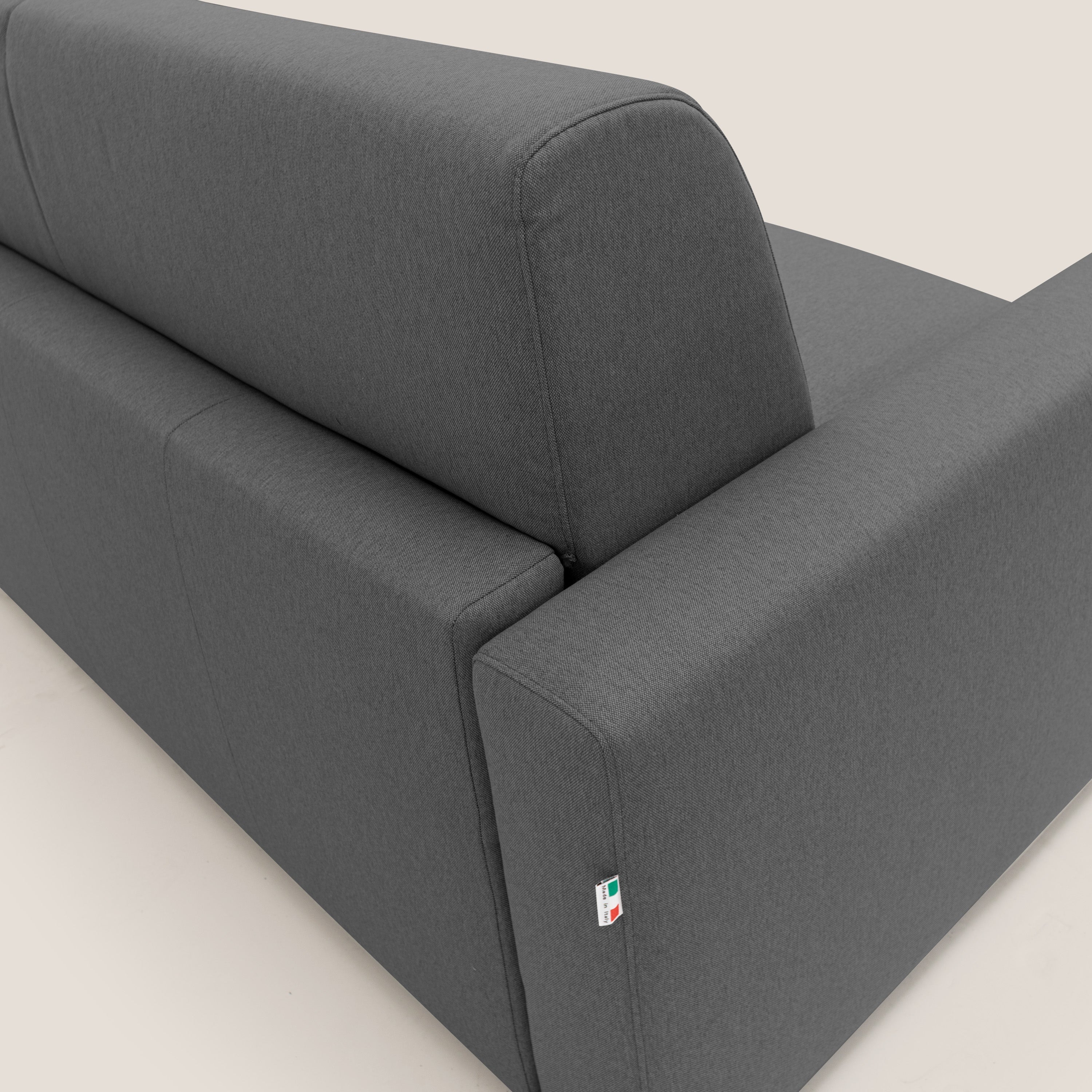 Kansas Divano letto matrimoniale alto 20 cm in tessuto impermeabile misto cotone T13 antracite - divani.store