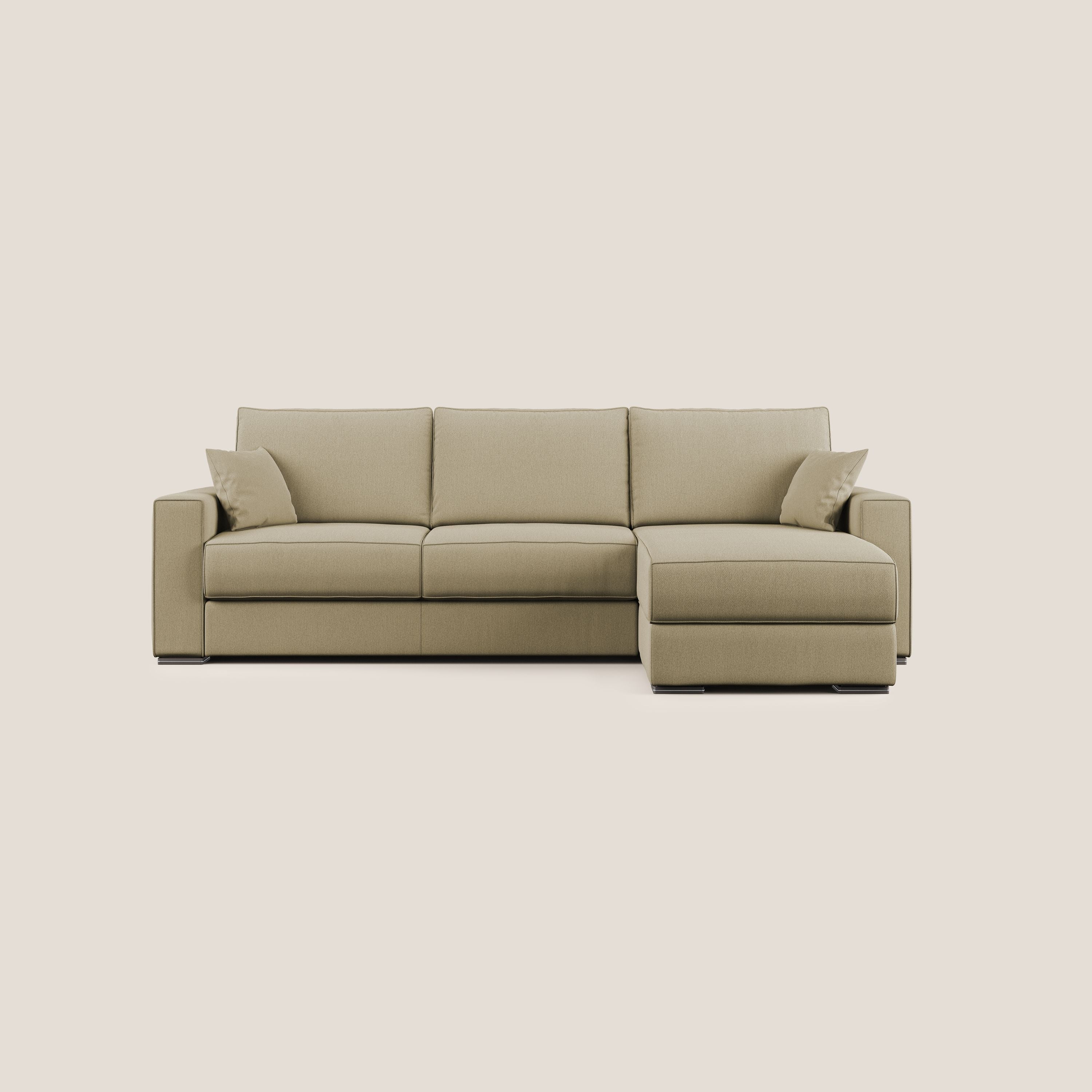 Dream Divano letto angolare in tessuto smacchiabile T05 cammello - divani.store
