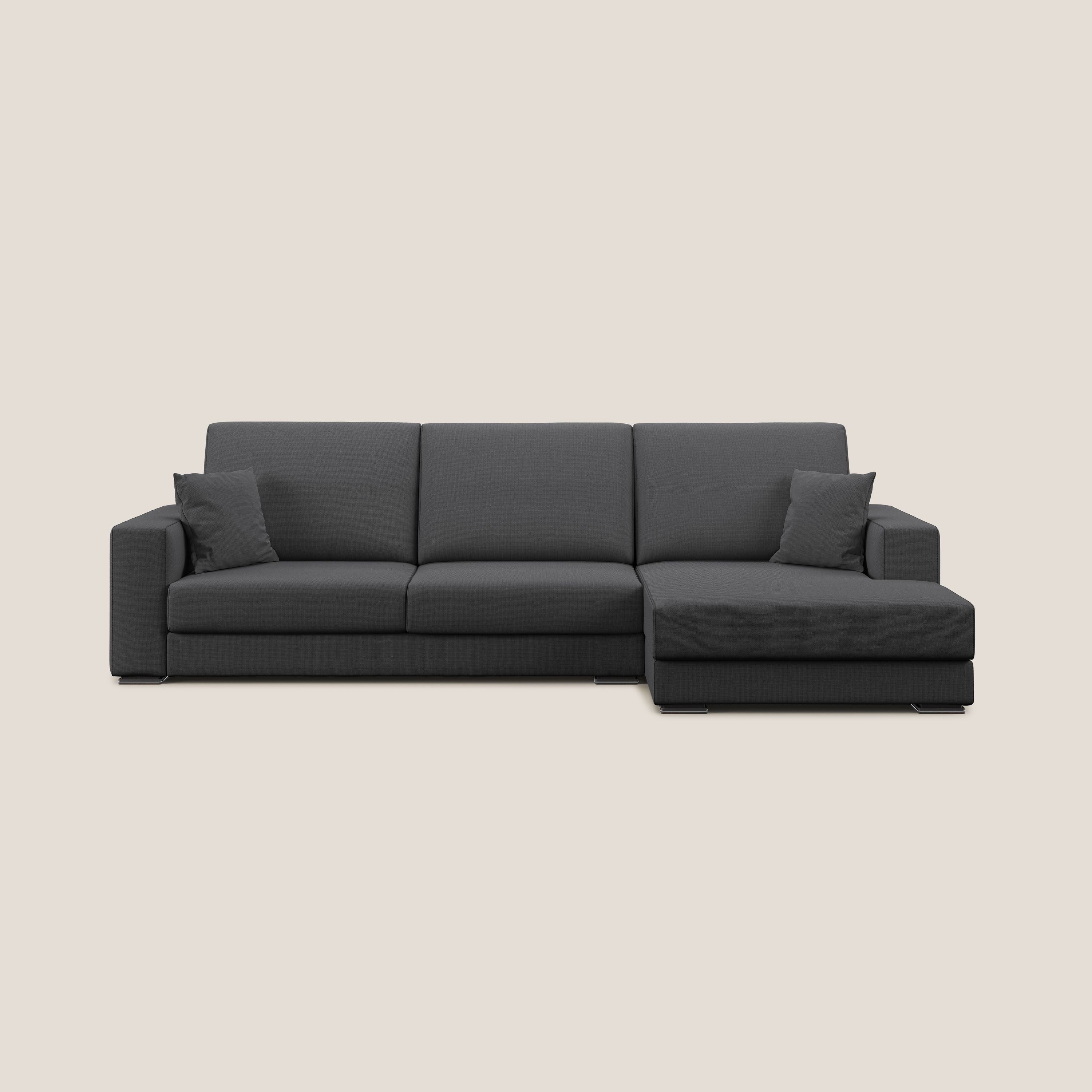Marte divano angolare in tessuto smacchiabile impermeabile T08 antracite - divani.store