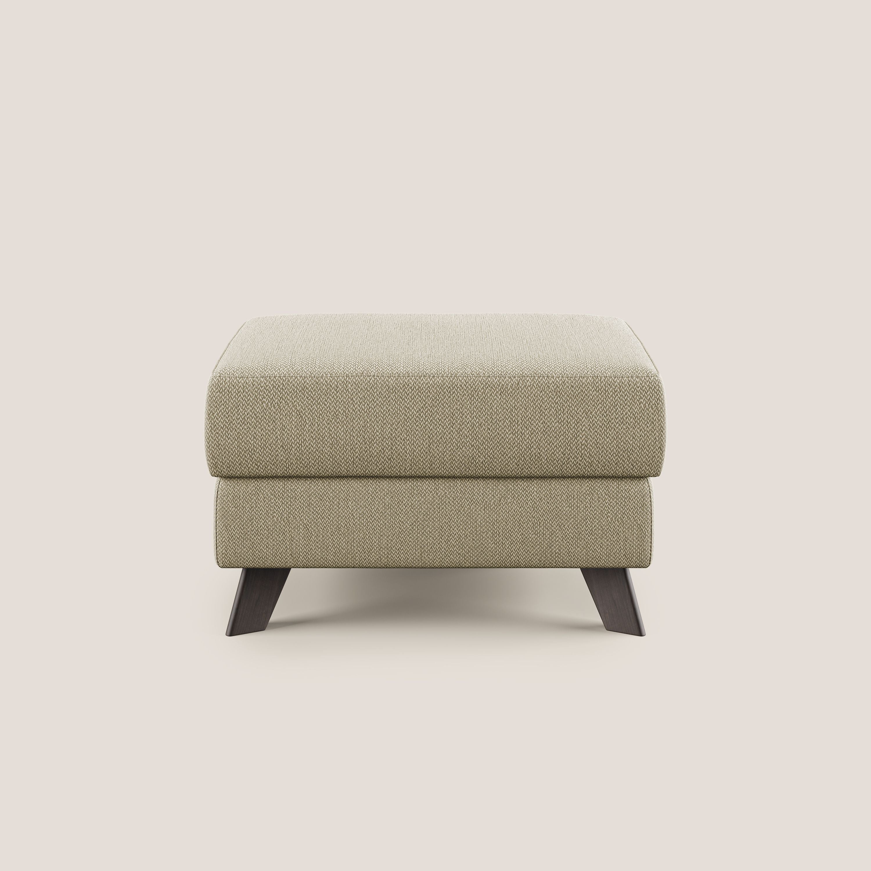 Moon Pouf contenitore e piedini alti in tessuto smacchiabile con acqua T05 cammello - divani.store