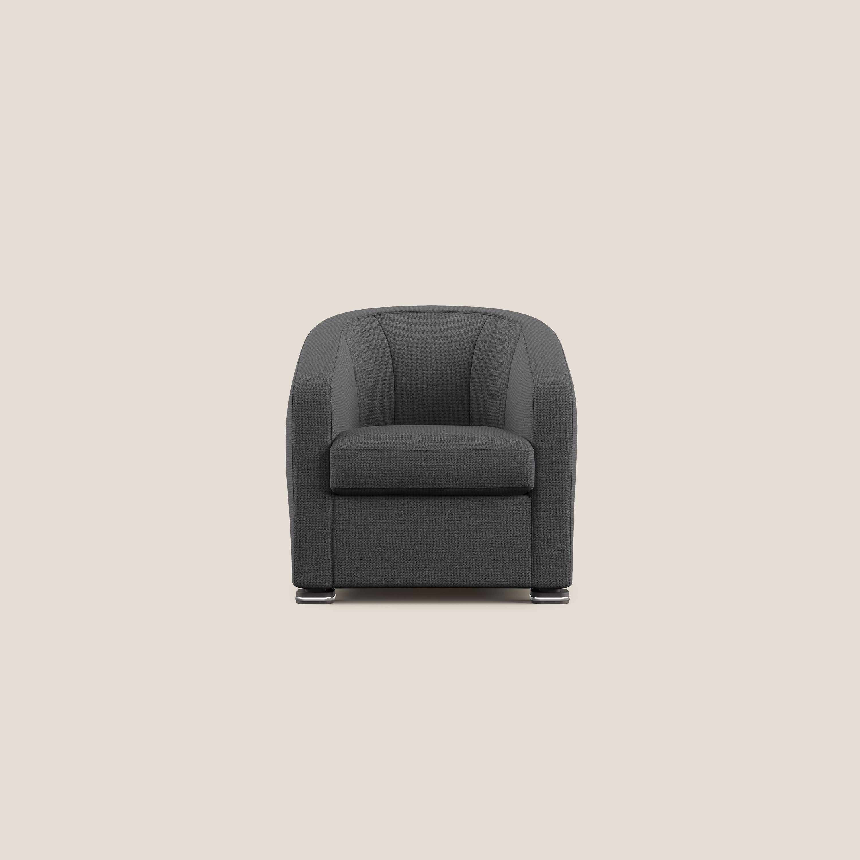 Cloe Poltroncina in tessuto smacchiabile con acqua QuickClean T08 antracite - divani.store